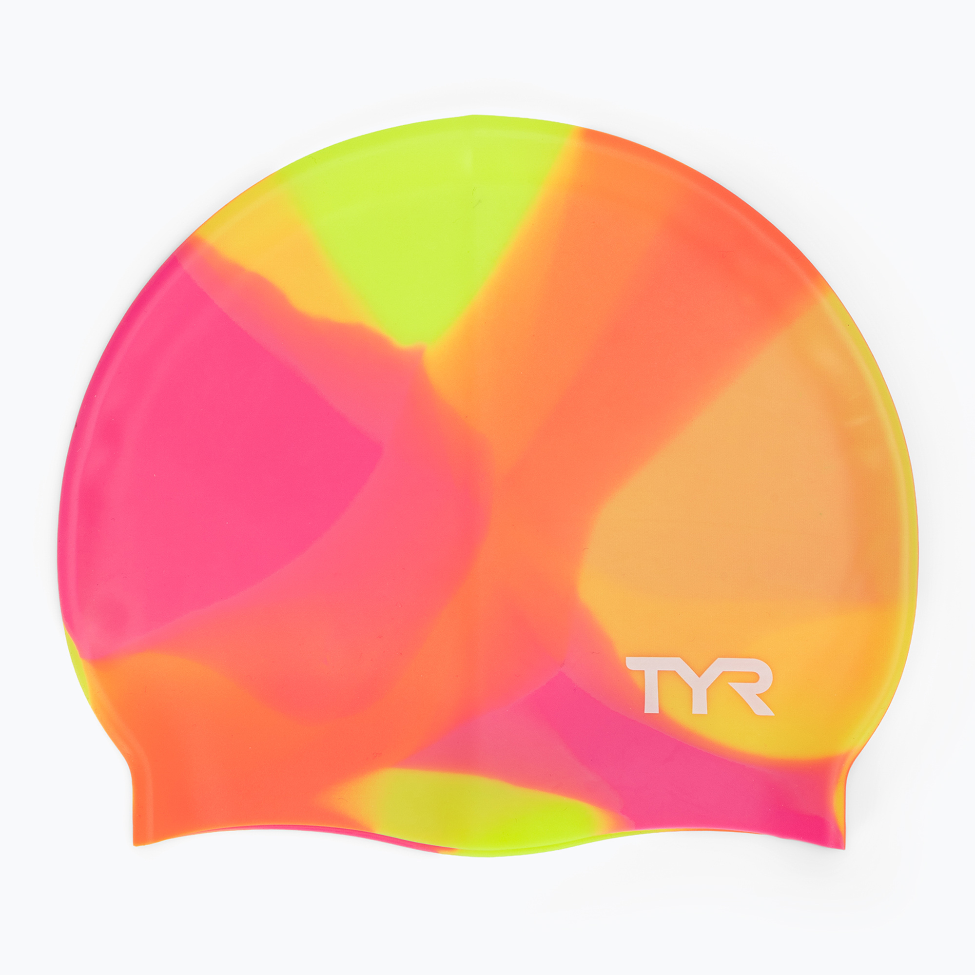 Детска шапка за плуване TYR Tiedye Silicone Multicolour Jr yellow/pink/orange