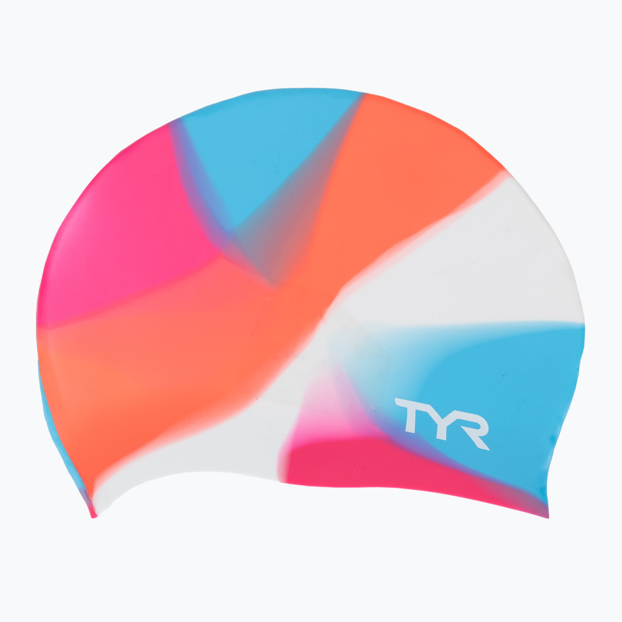 Детска шапка за плуване TYR Tiedye Silicone Multicolour Jr pink/blue/orange