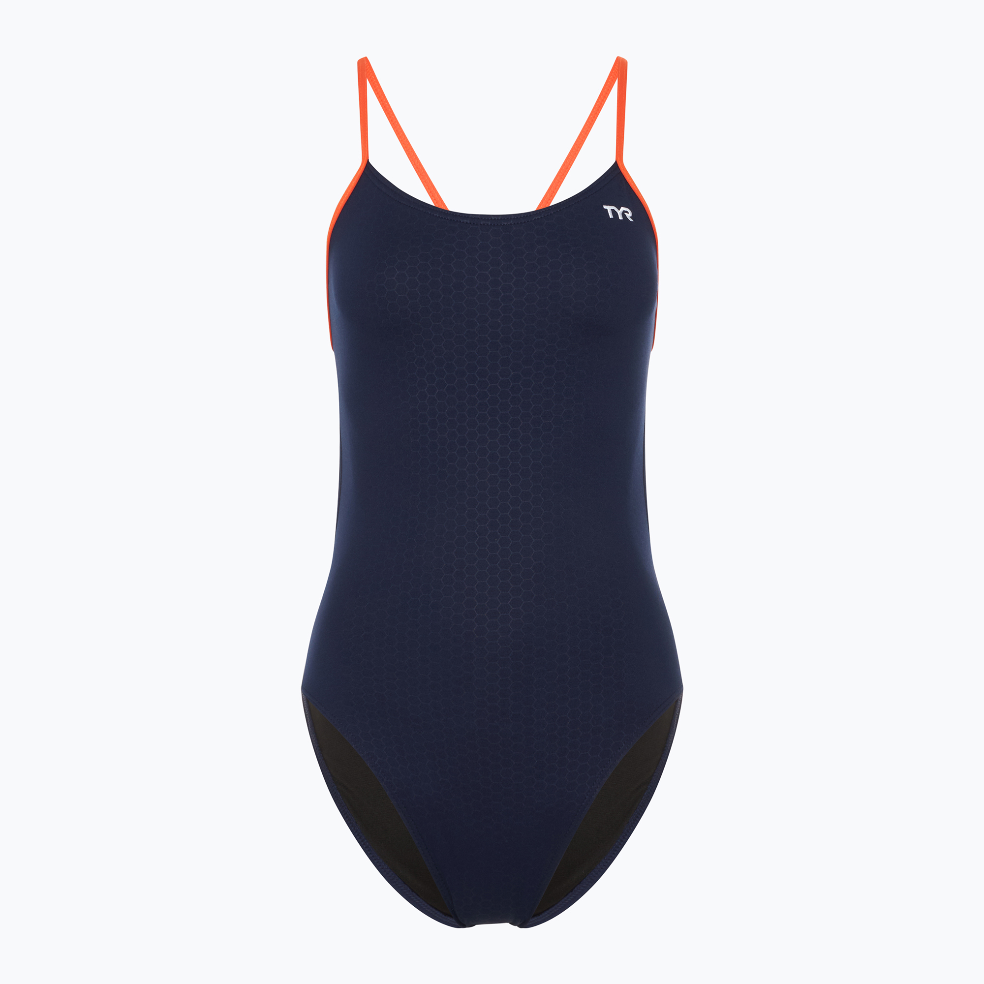 Costume intero donna TYR Hexa Cutoutfit navy/arancio (38) (Hexa Cutoutfit CHEX7A_406)