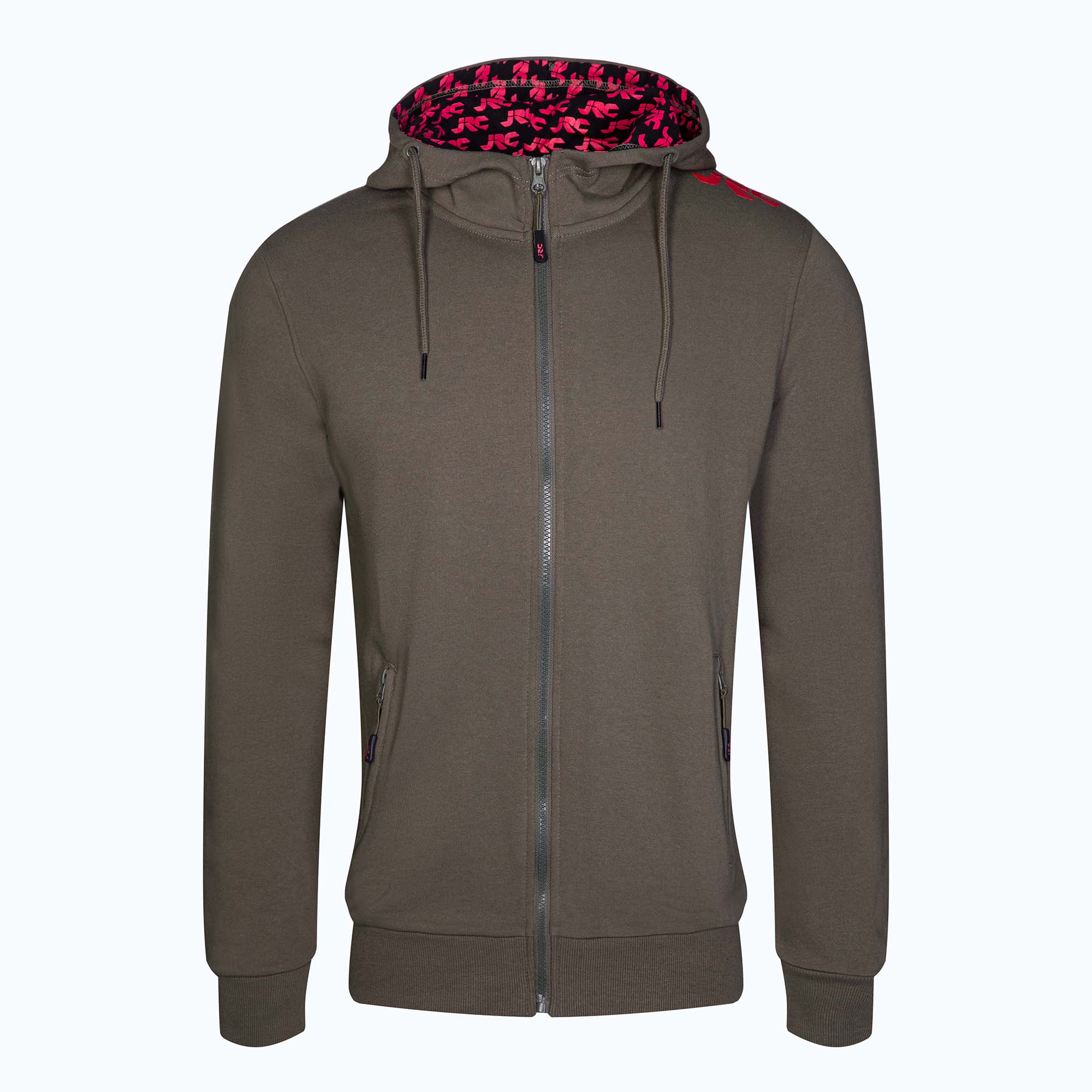 Férfi JRC cipzáras kapucnis pulóver zöld 1551381 (Zipped Hoody Green 1551381)