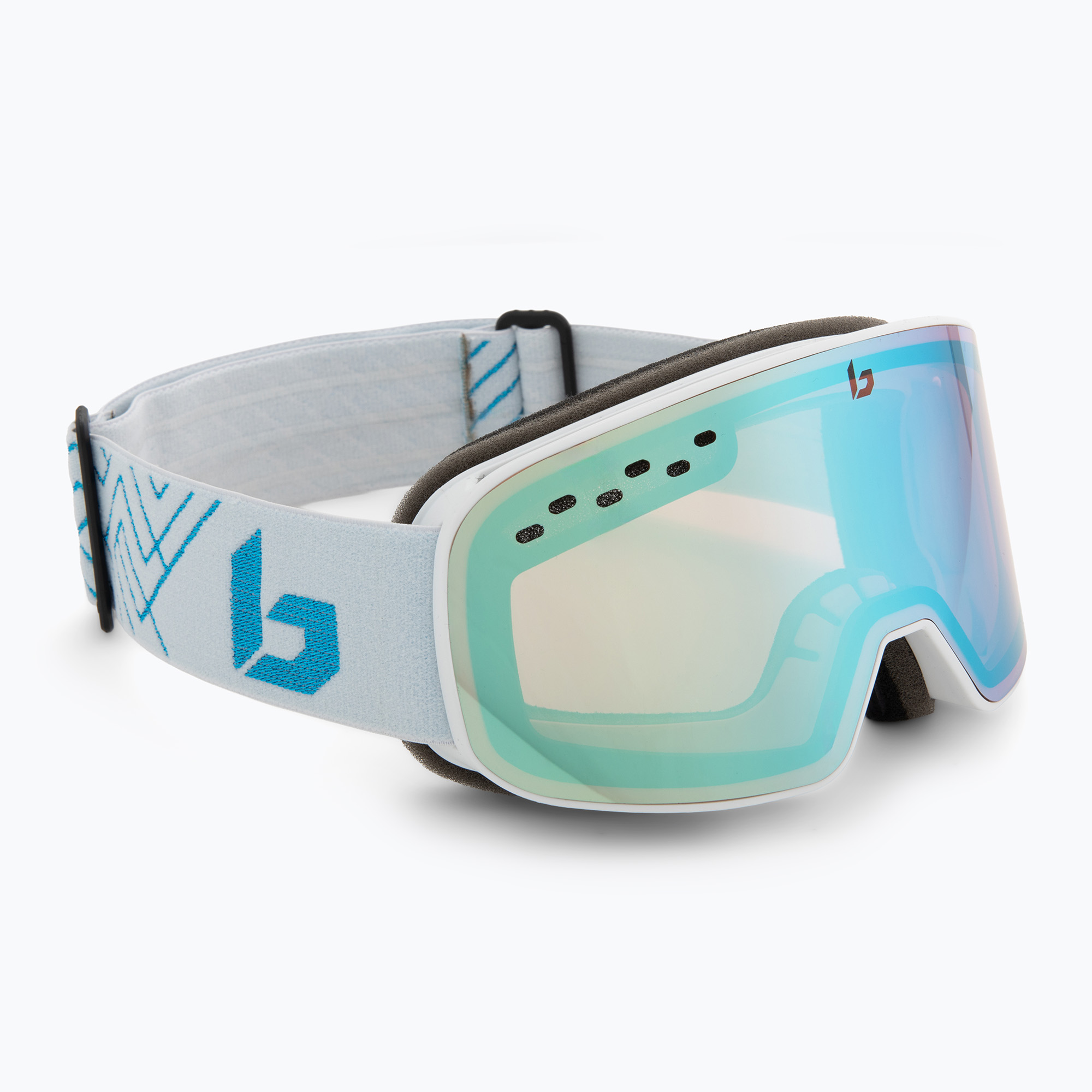 Lyžiarske okuliare Bollé Nevada Small white metalic blue matte/azure