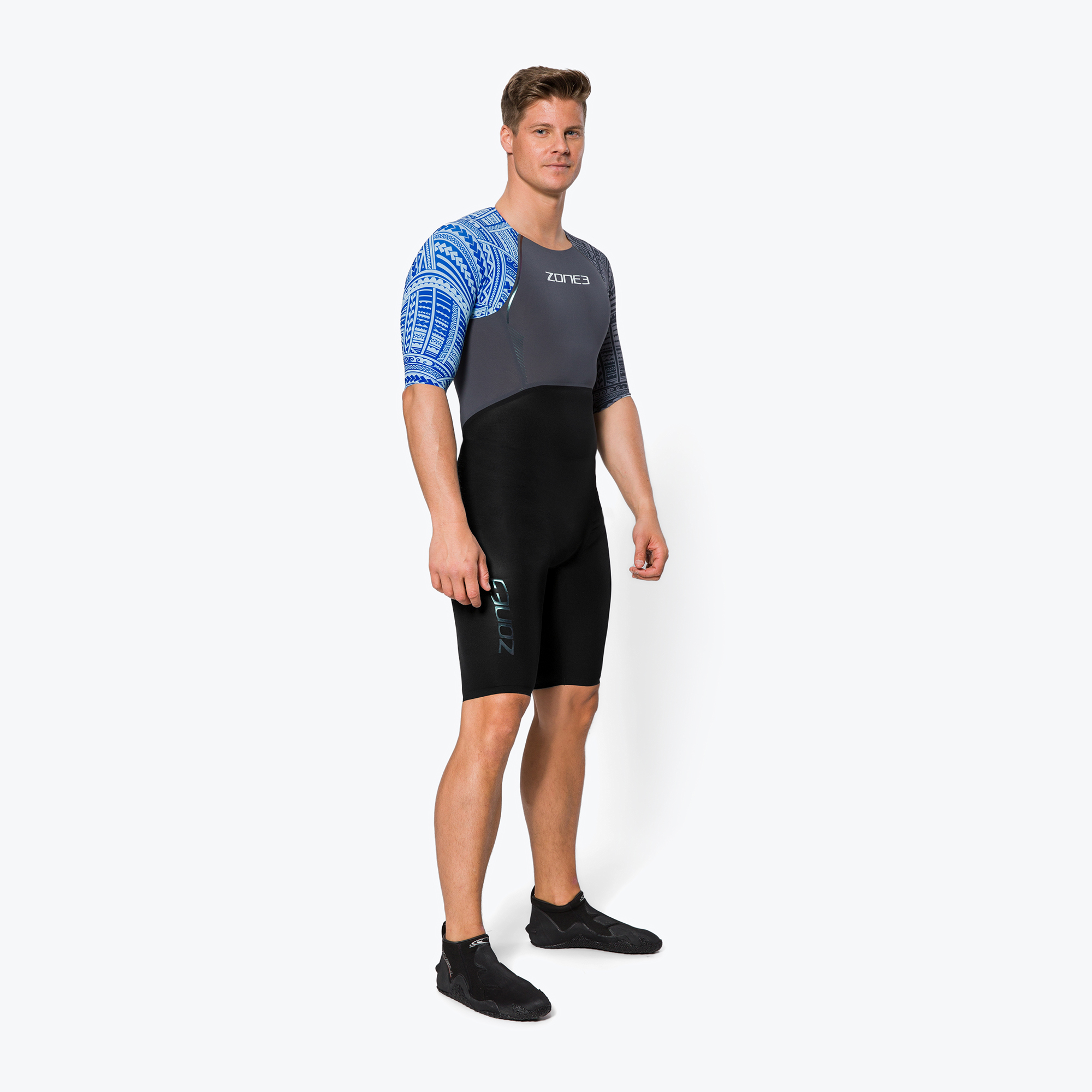 Pianka triathlonowa męska ZONE3 Kona Target 2 mm black/grey/blue 