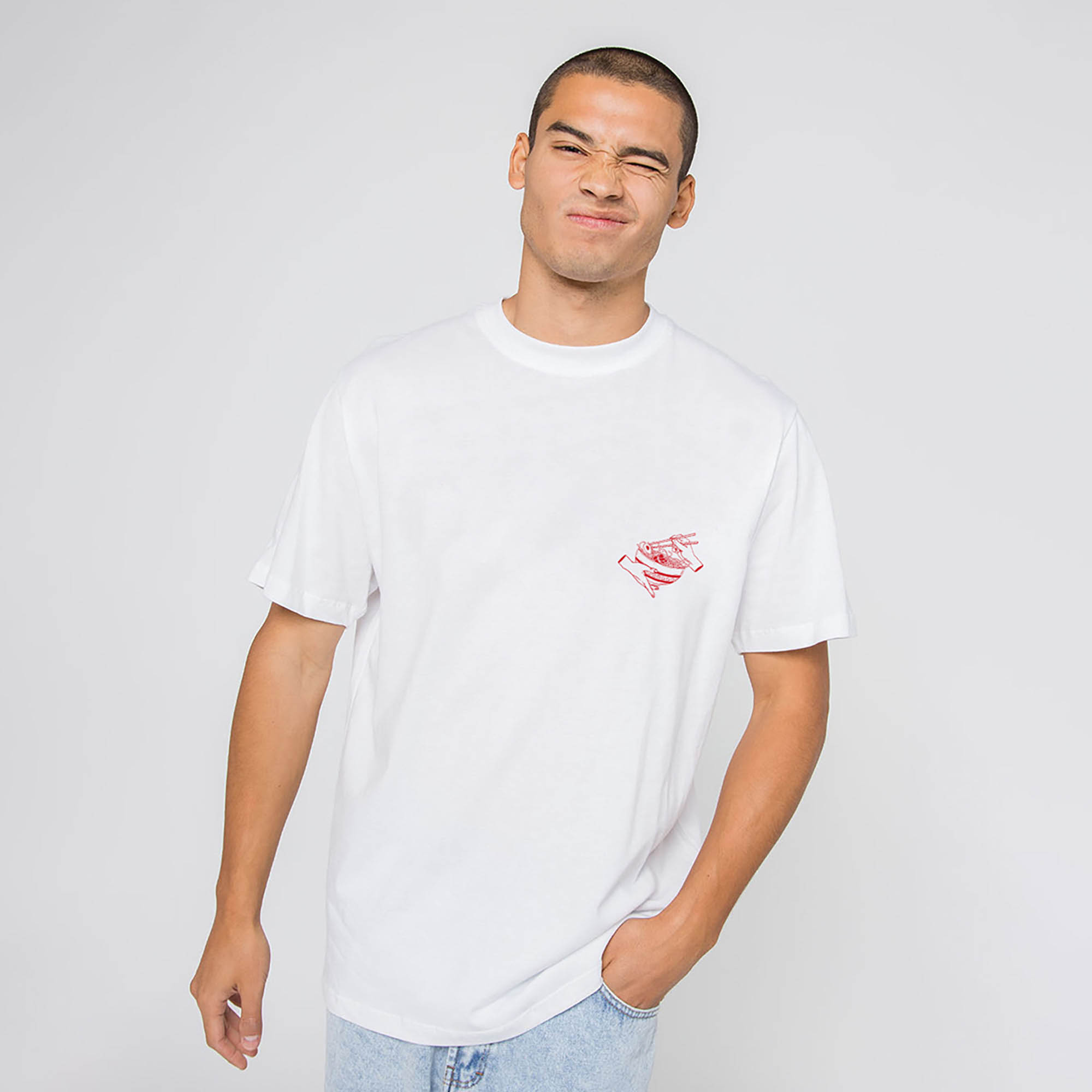 Koszulka męska Kaotiko Washed Suara Ramen white 
