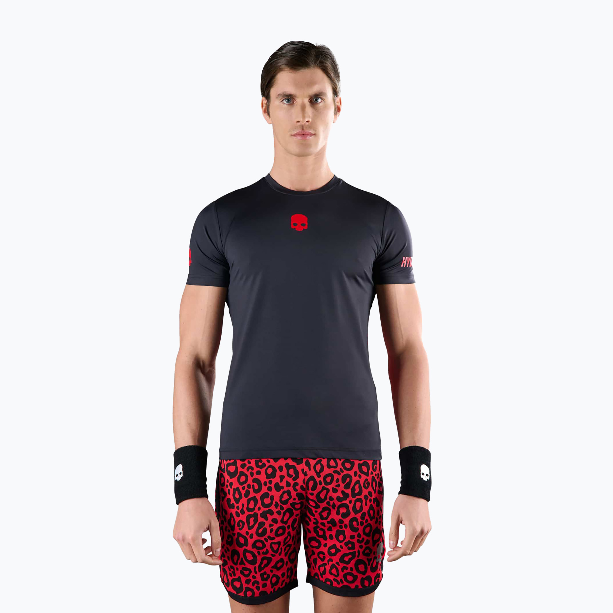 Koszulka tenisowa męska HYDROGEN Panther Tech Tee black/red 