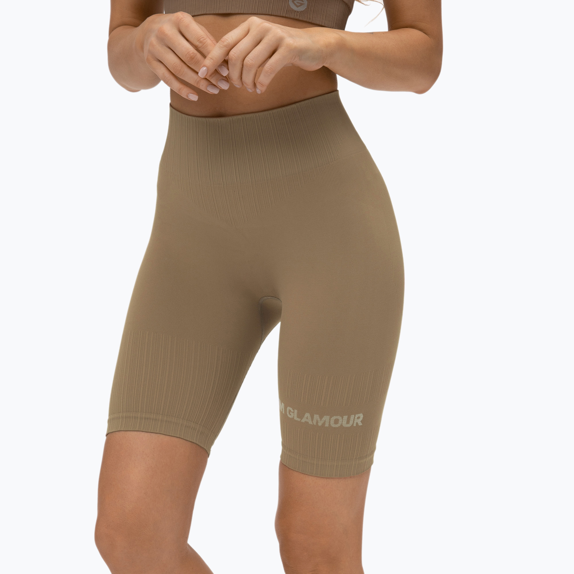 Dámske tréningové šortky Gym Glamour Bikery push up beige 316 (Push Up 316)