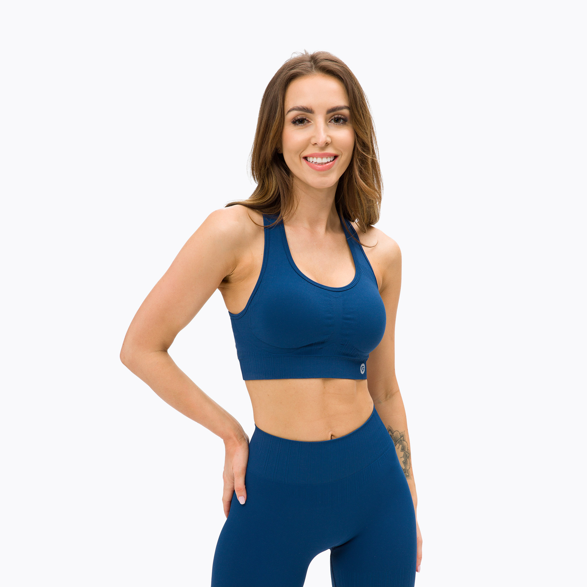 Fitness podprsenka Gym Glamour push up tmavě modrá 321 (Push Up 321)