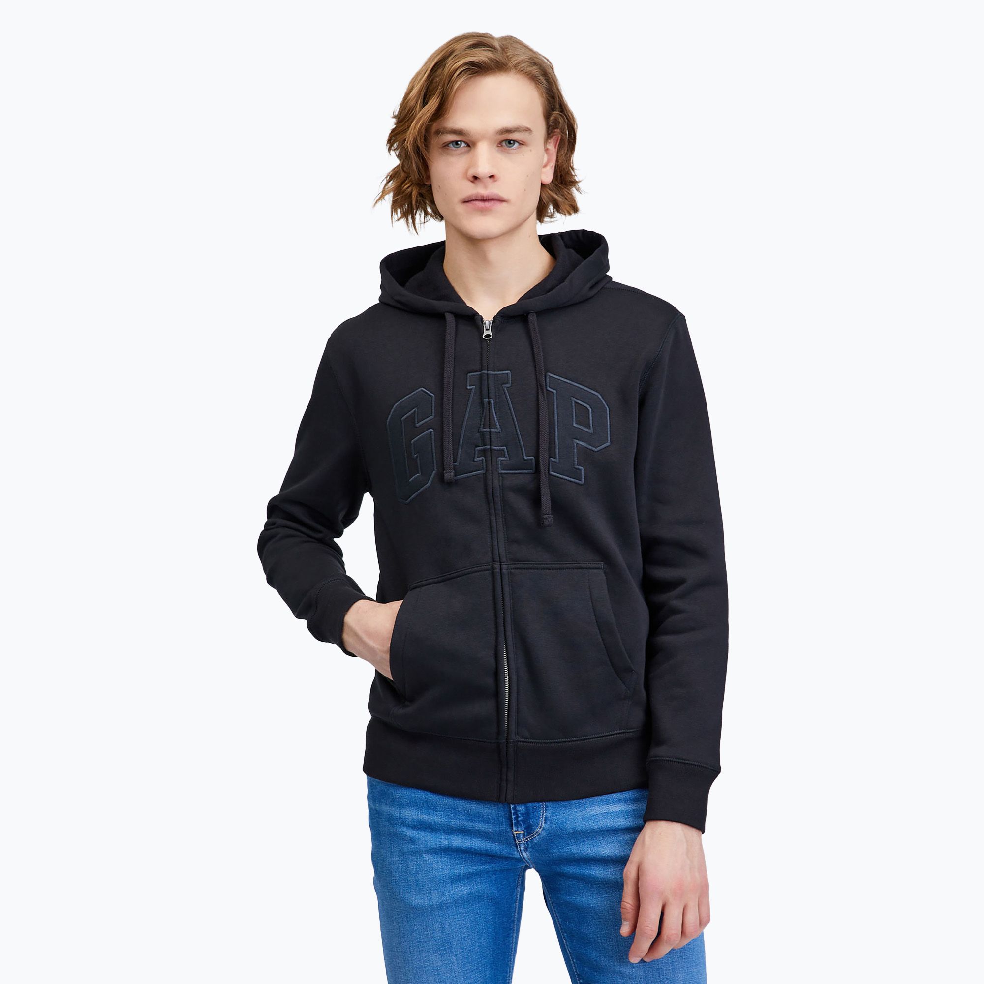 Bluza męska GAP V-Heritage Logo FZ true black 