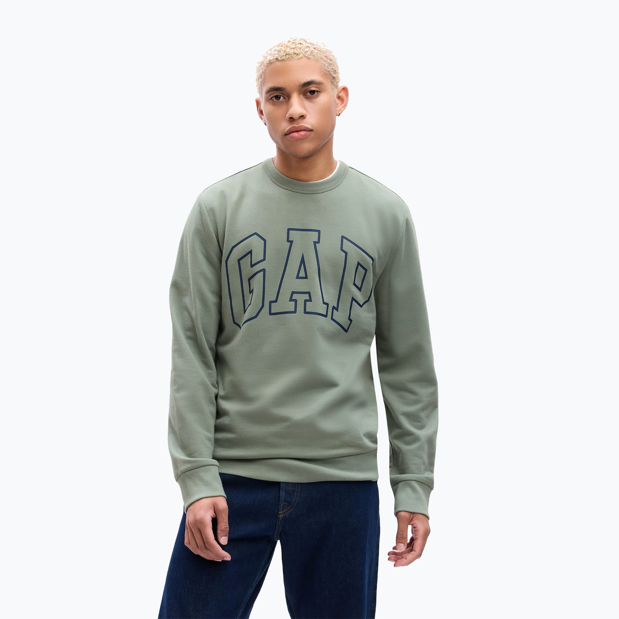 Bluza męska GAP Logo Crewneck sage 