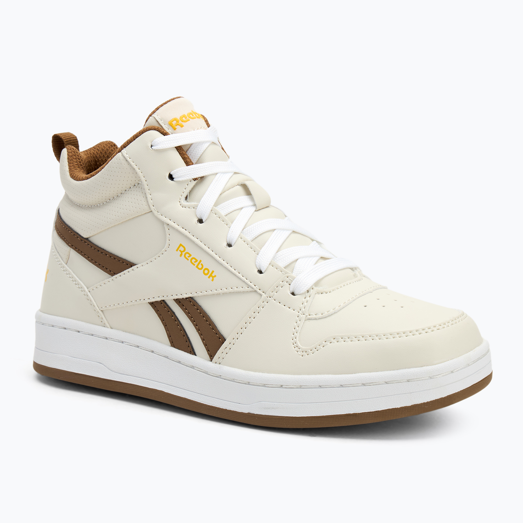 Reebok Royal Prime Mid 2.0 scarpe da bambino osso/giallo classico/marrone trek (36.5 EU) (Royal Prime Mid 2.0 100074982)