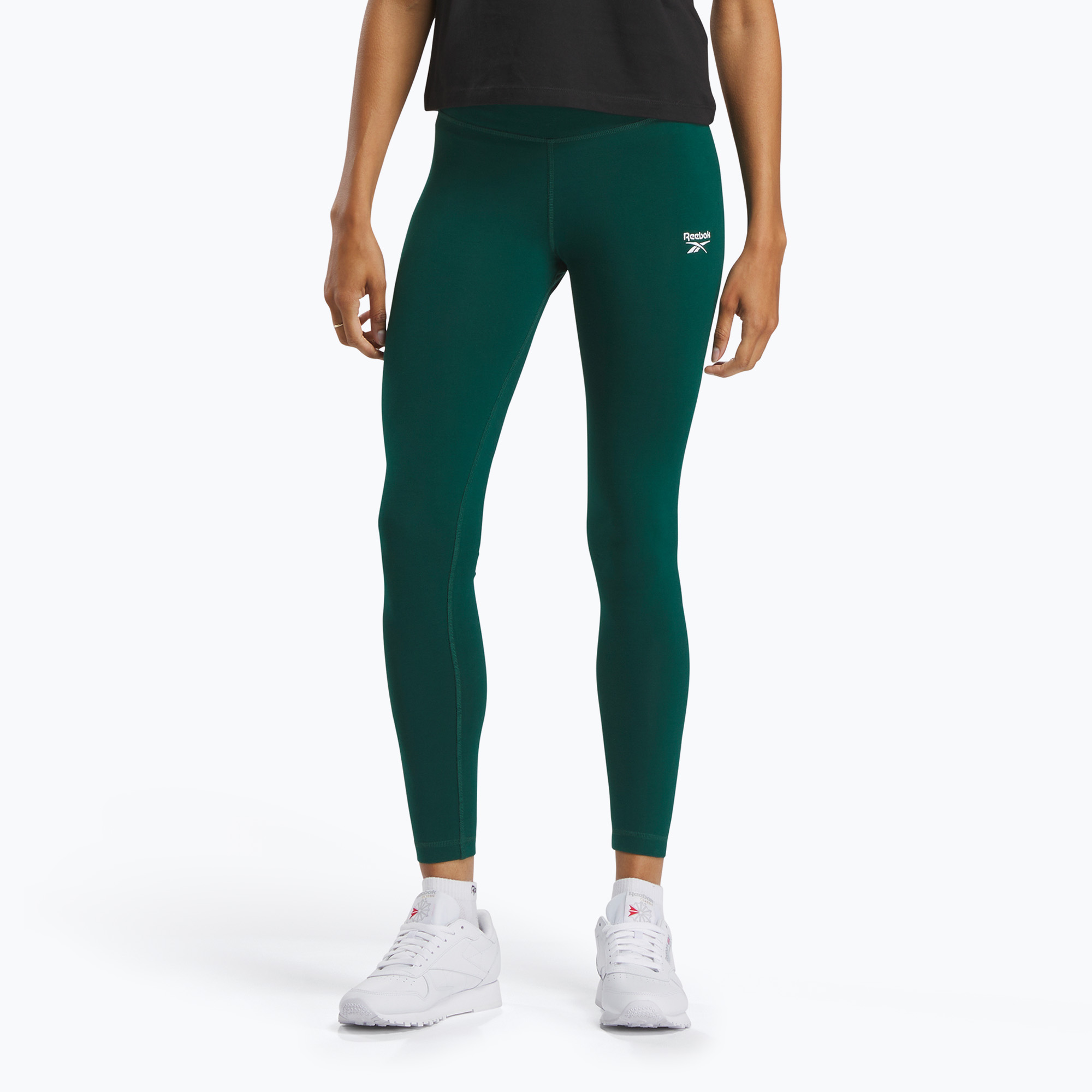 Leggings donna Reebok Identity Small Logo Cotone verde collegiale (L) (Identity Small Logo Cotton 100215165)