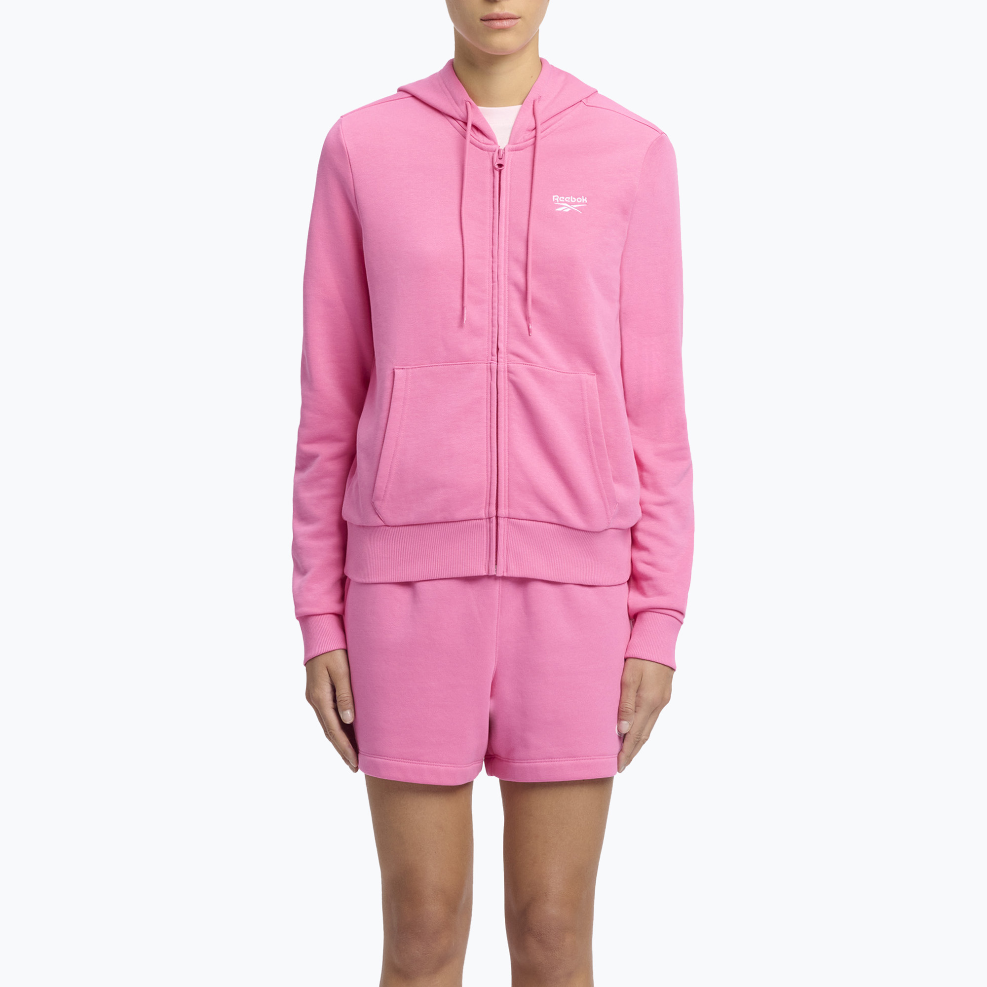 Bluza damska Reebok Small Logo French Terry FZ true pink 