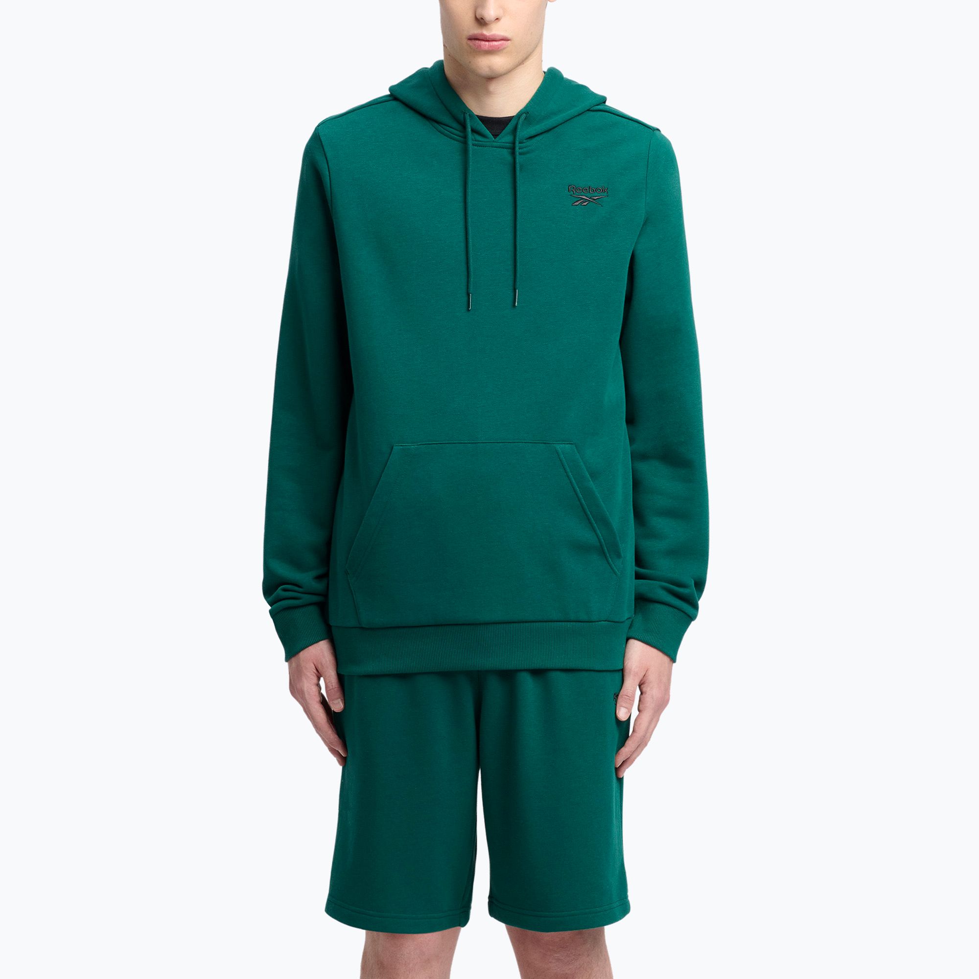 Bluza męska Reebok Identity Small Logo Hoodie collegiate green 