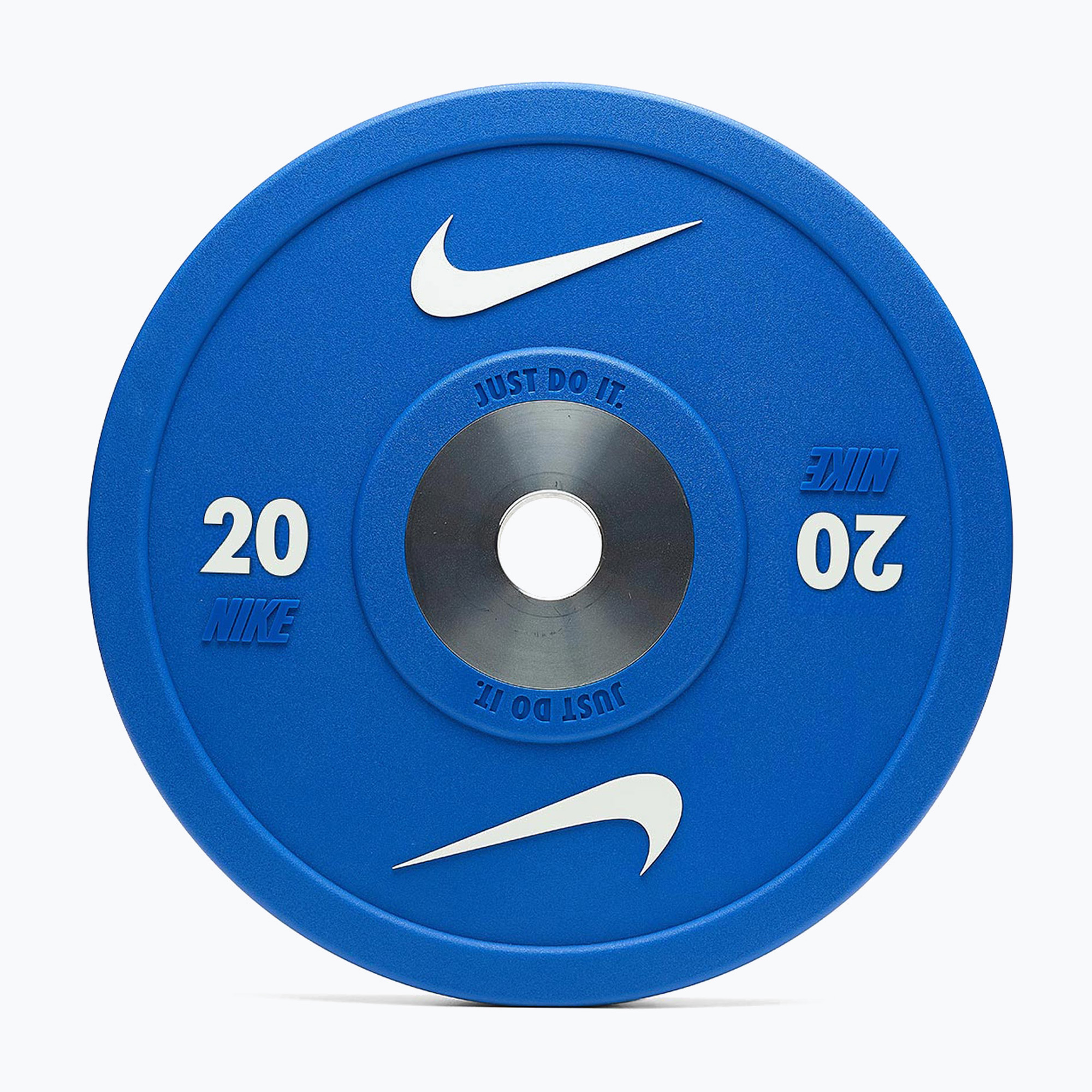 Obciążenie bumperowe Nike Strength Pro Urethane Bumper Plates 20 kg blue/white