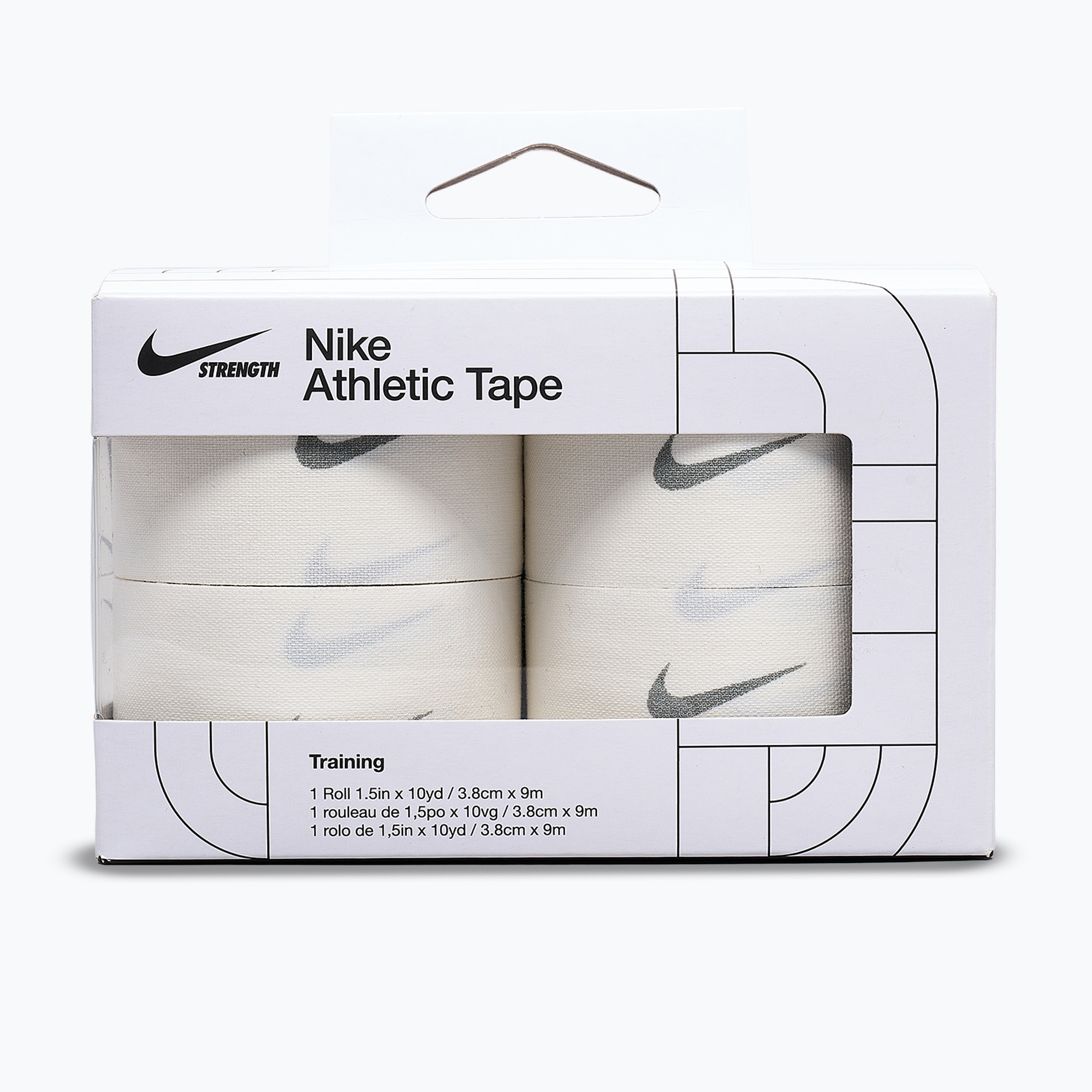 Bandaż elastyczny kohezyjny Nike Strenght Athletic Tape 4 szt. white/grey 