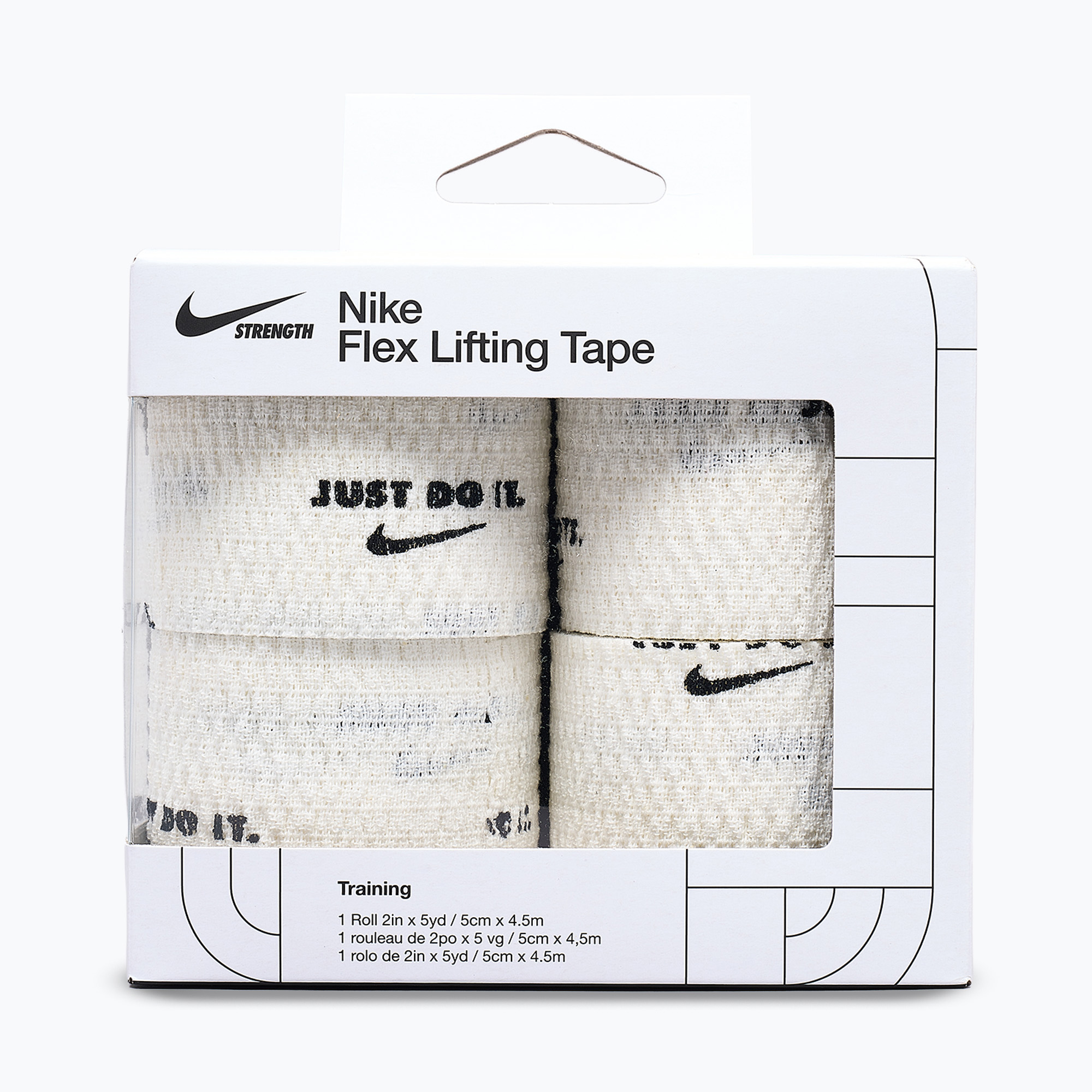 Bandaż elastyczny kohezyjny Nike Strenght Flex Lifting Tape 4 szt. white/black 