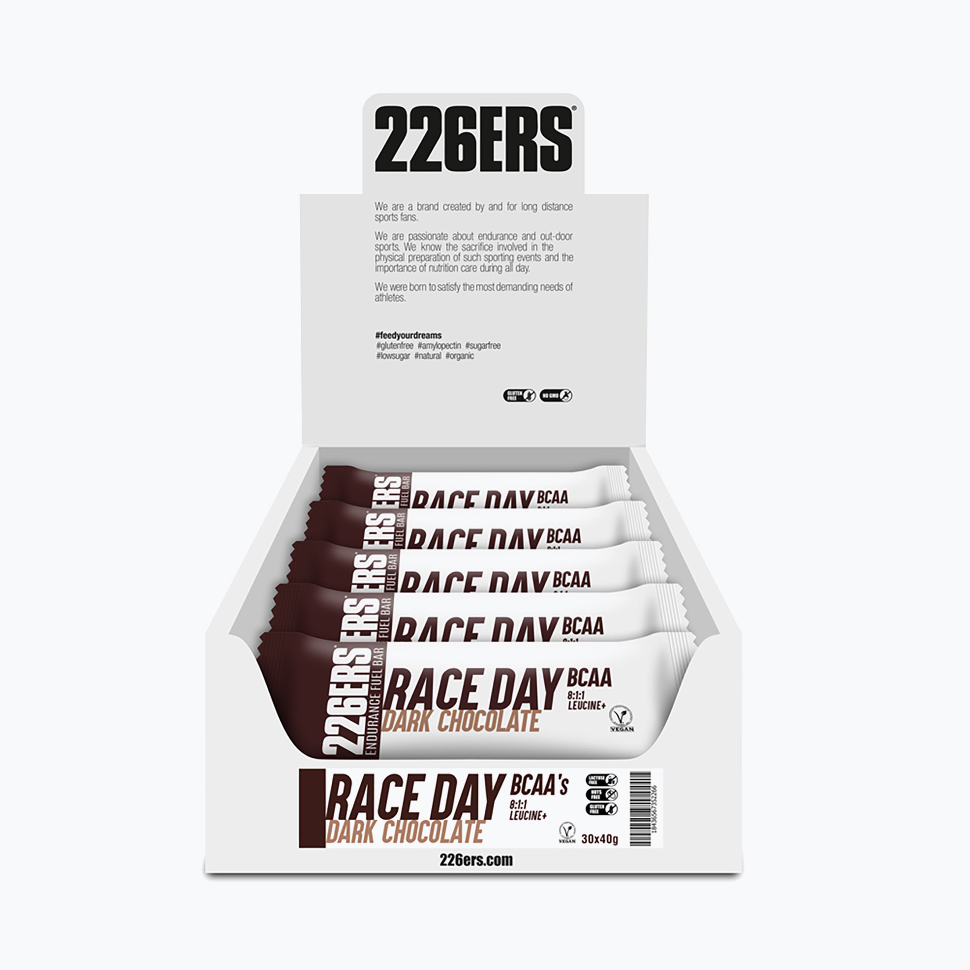 Zestaw batonów energetycznych 226ERS BCAAs Race Day 30 szt. x 40 g ciemna czekolada 