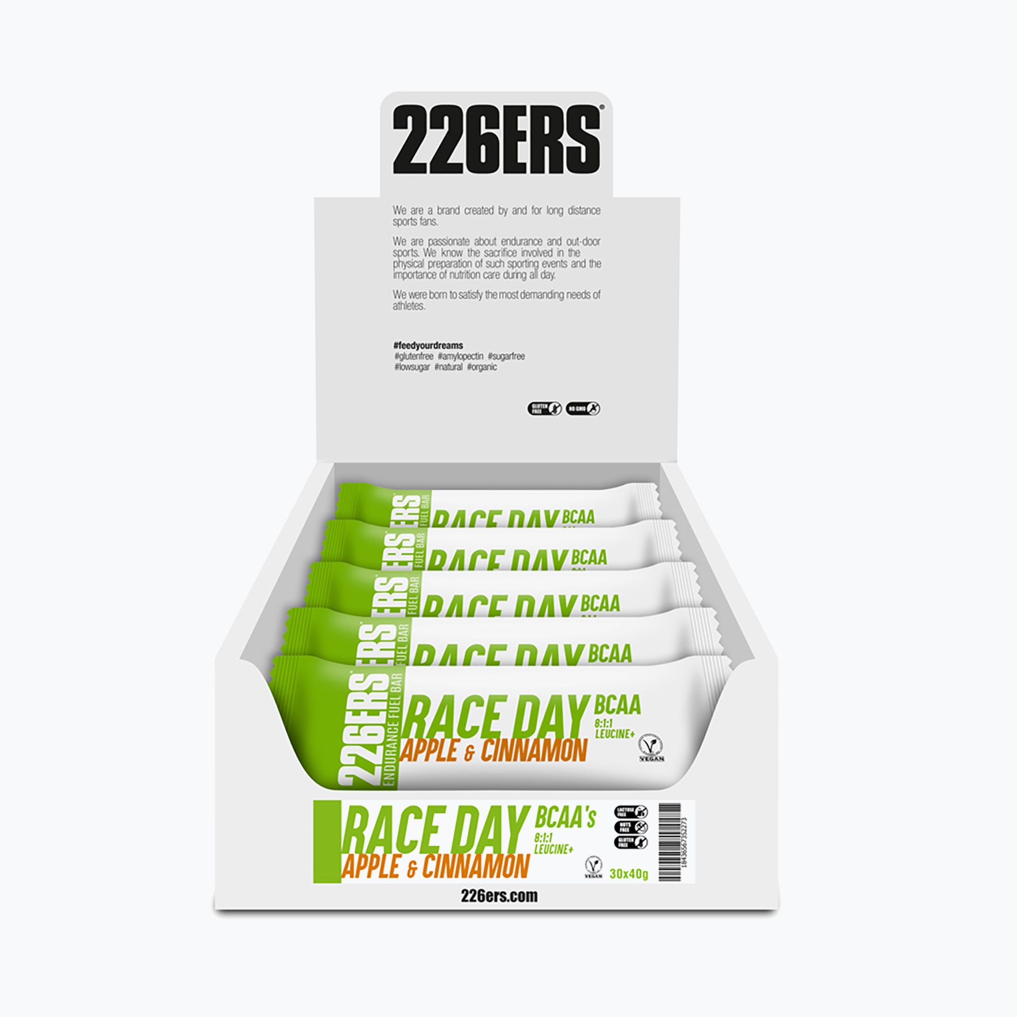 Zestaw batonów energetycznych 226ERS BCAAs Race Day 30 szt. x 40 g jabłko/cynamon 