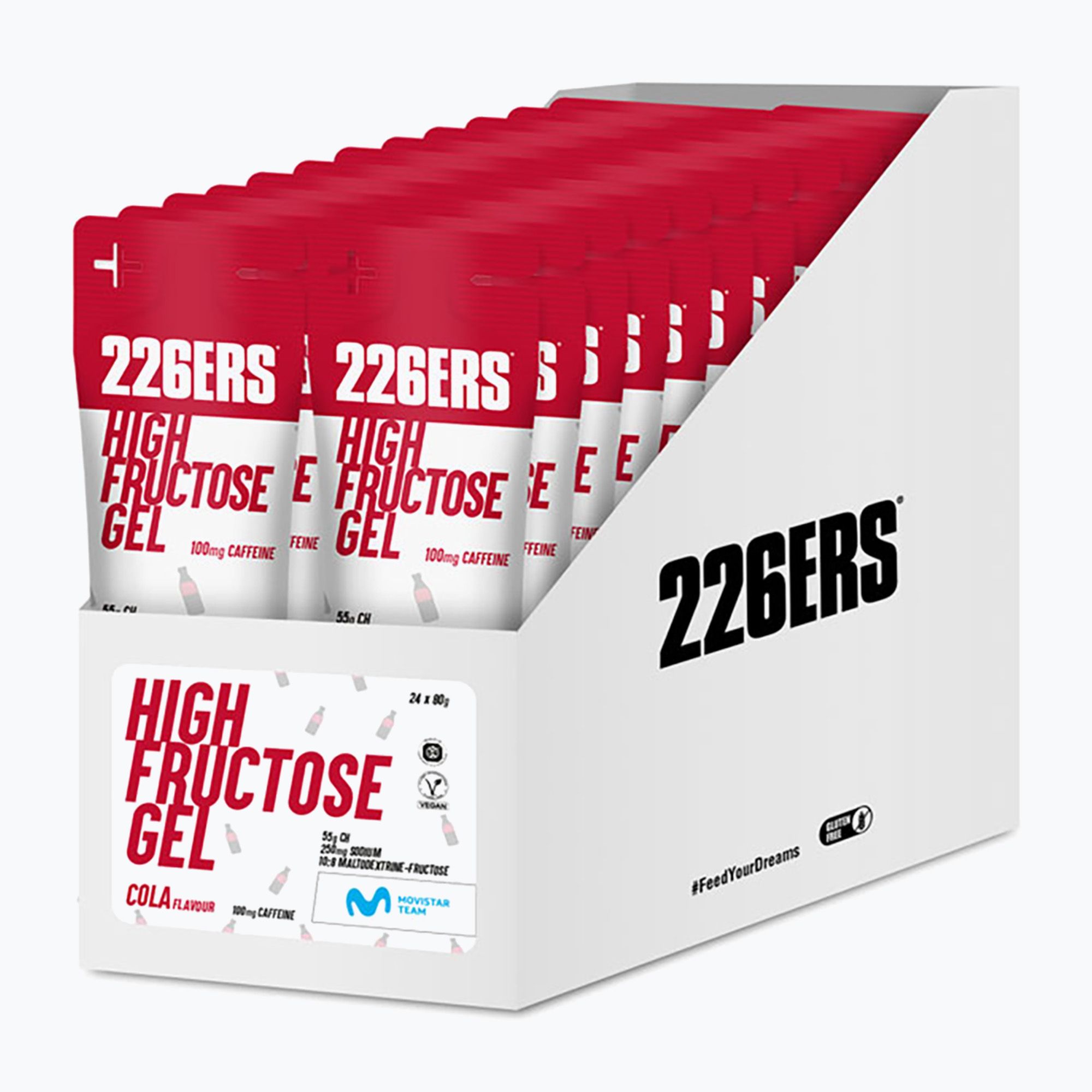 Zestaw żeli energetycznych 226ERS High Fructose Caffeine 24 szt. x 80 g cola 