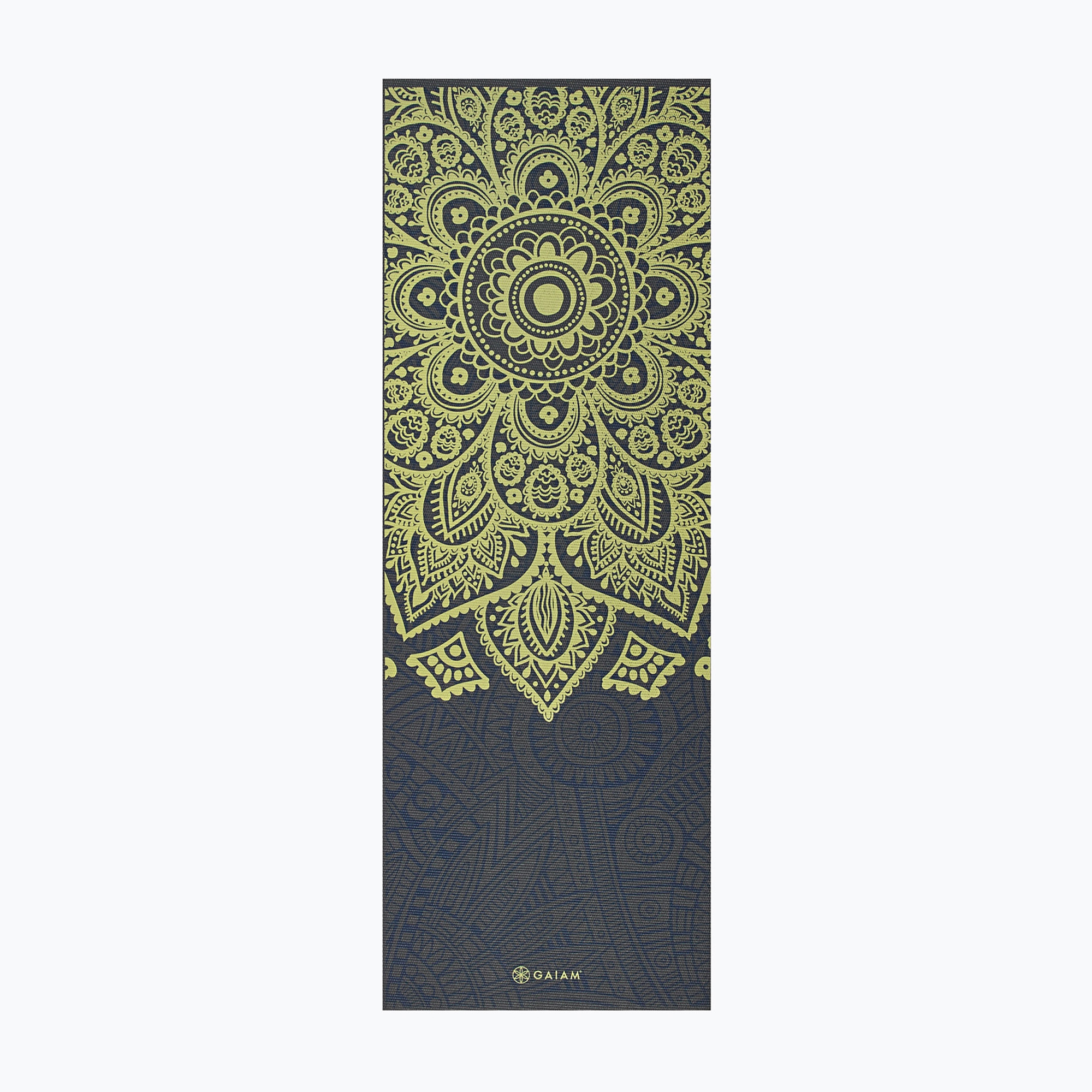 Covoraș de yoga Gaiam Premium Sundial Layers 6 mm black/navy/yellow
