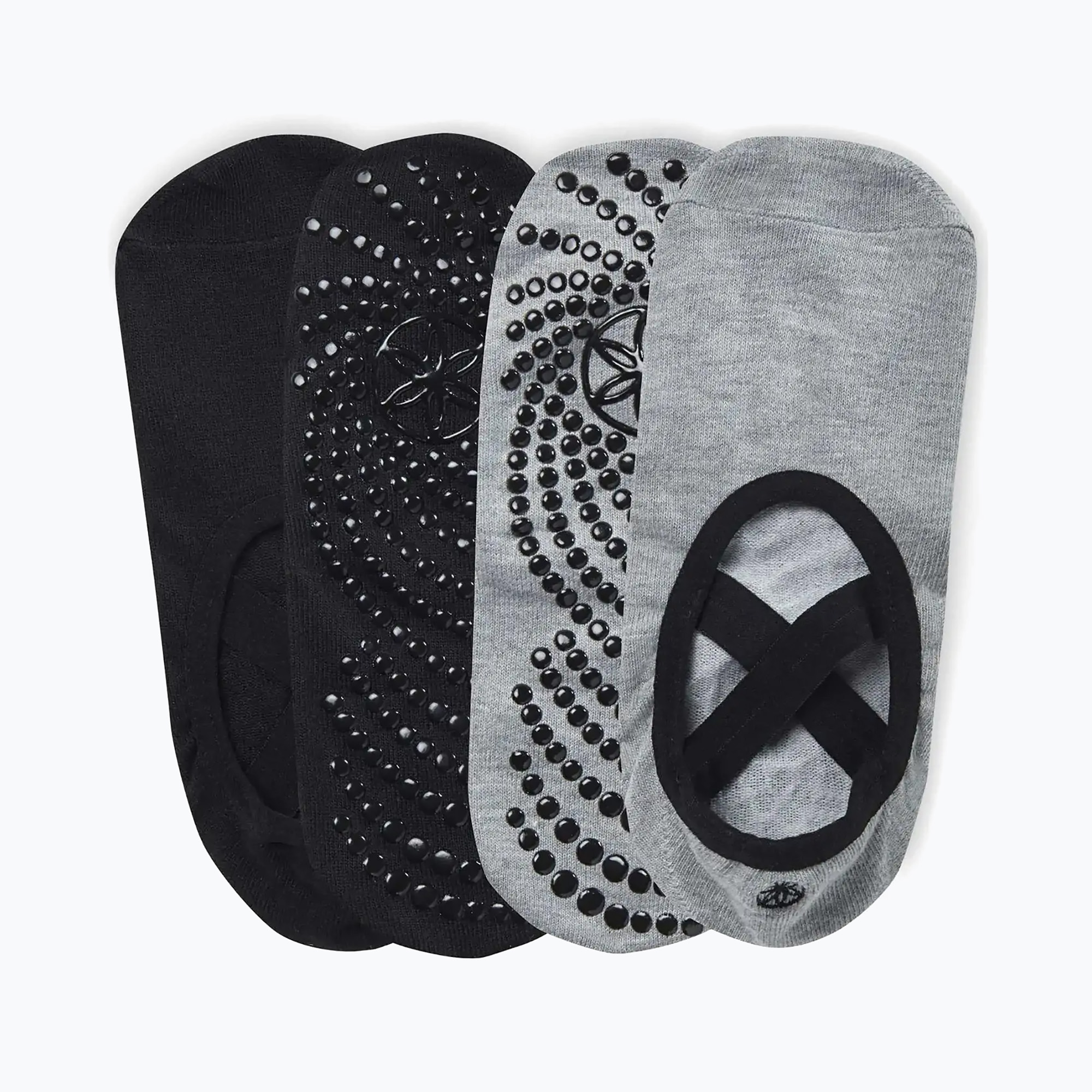Zokni Gaiam Grippy Yoga 2 pack grey/black (Grippy Yoga 2 pack 64998)