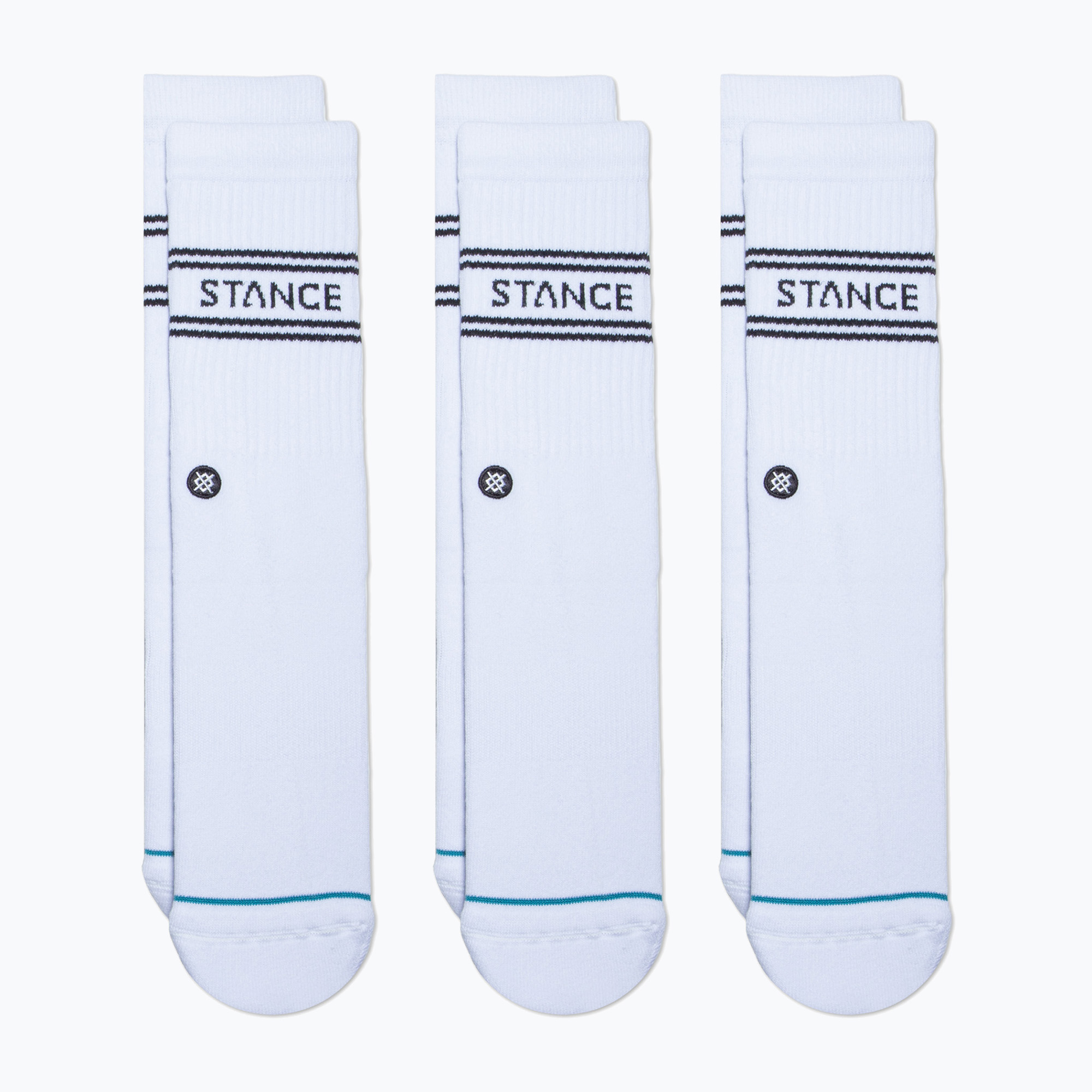 Calzini Stance Basic Crew 3 paia bianchi