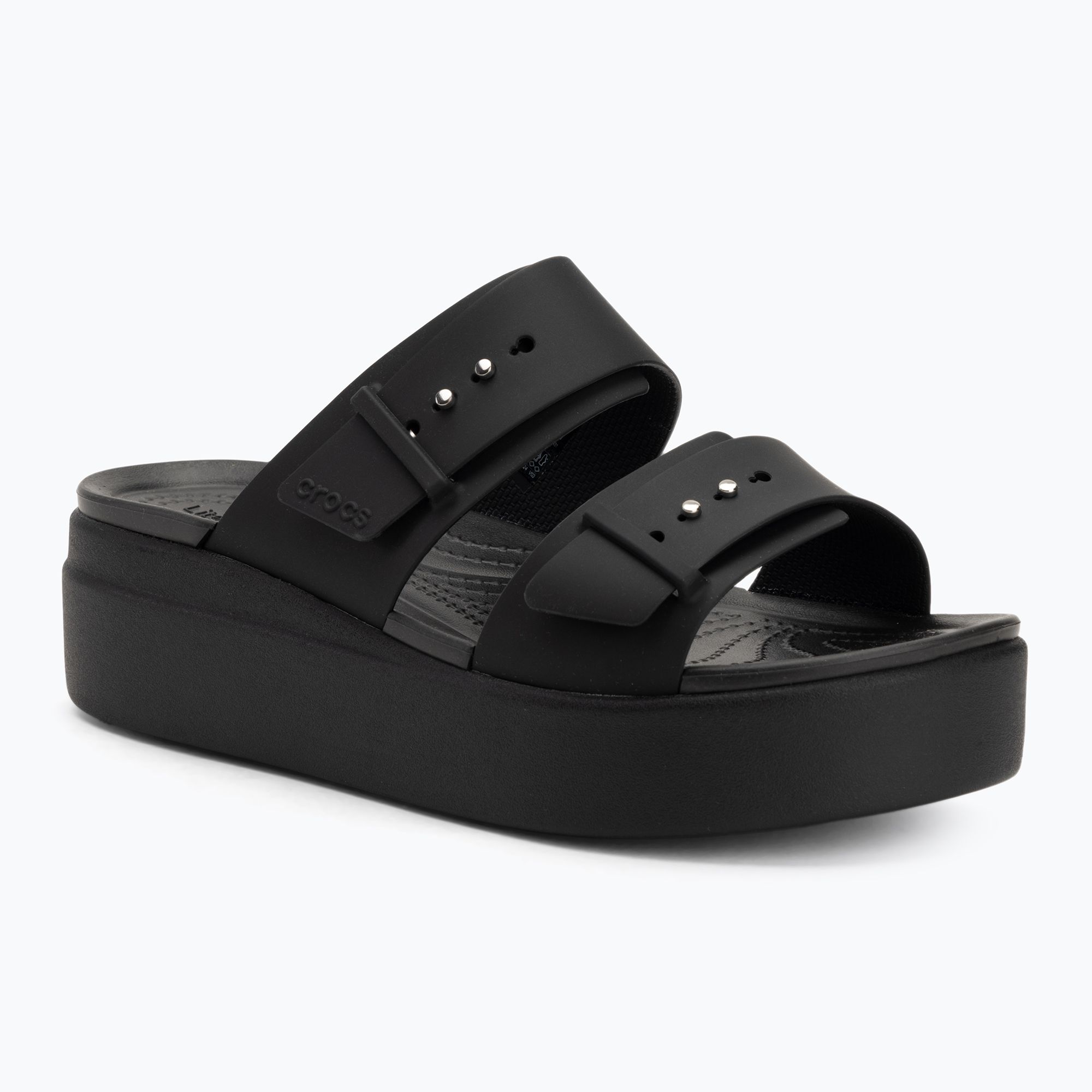Klapki damskie Crocs Brooklyn Low Wedge black 