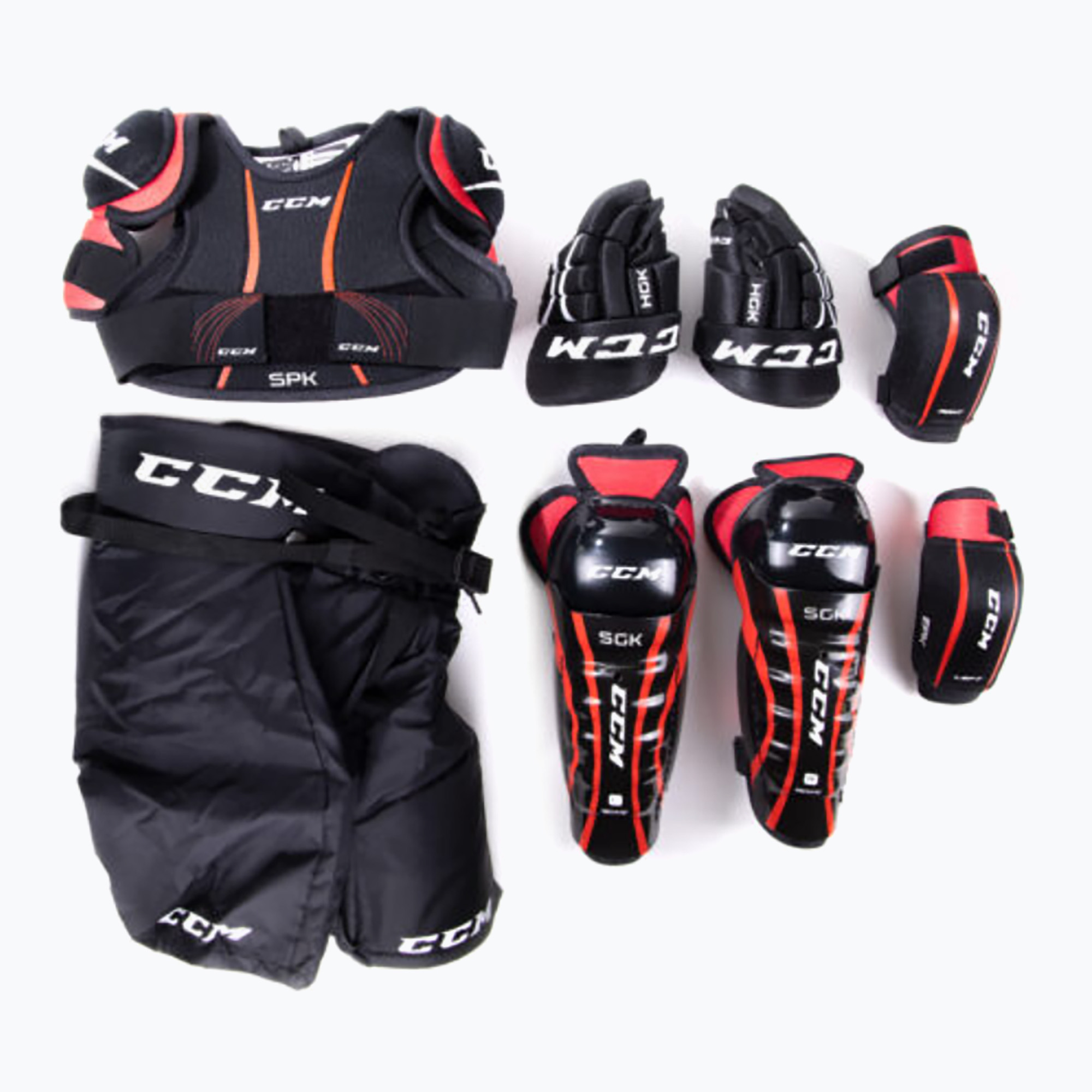CCM Kinder Pad Set YTH schwarz/rot