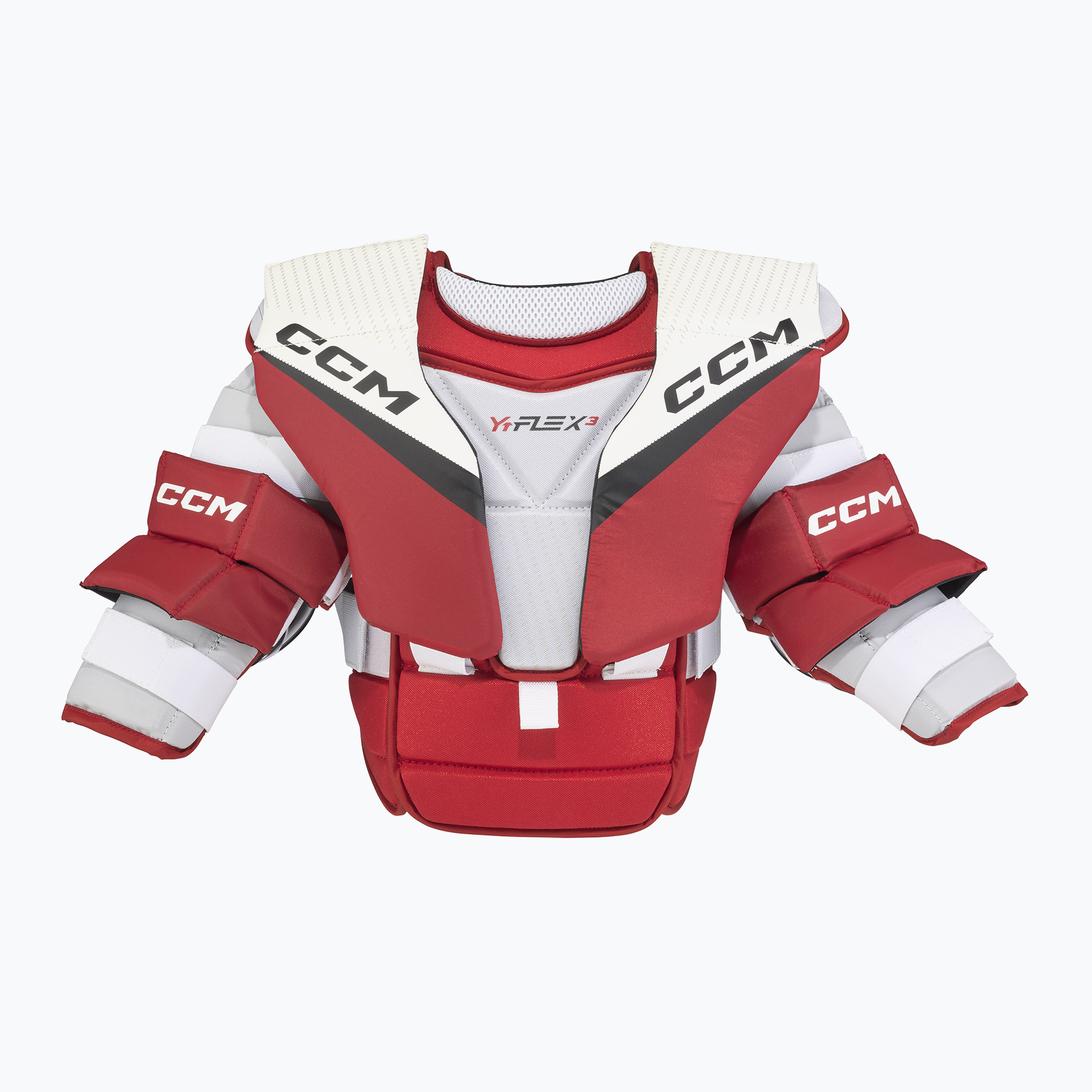 Vestă de hochei de portar pentru copii CCM YT Flex 3 YTH white/red (YT Flex 3 YTH ABYFX3)