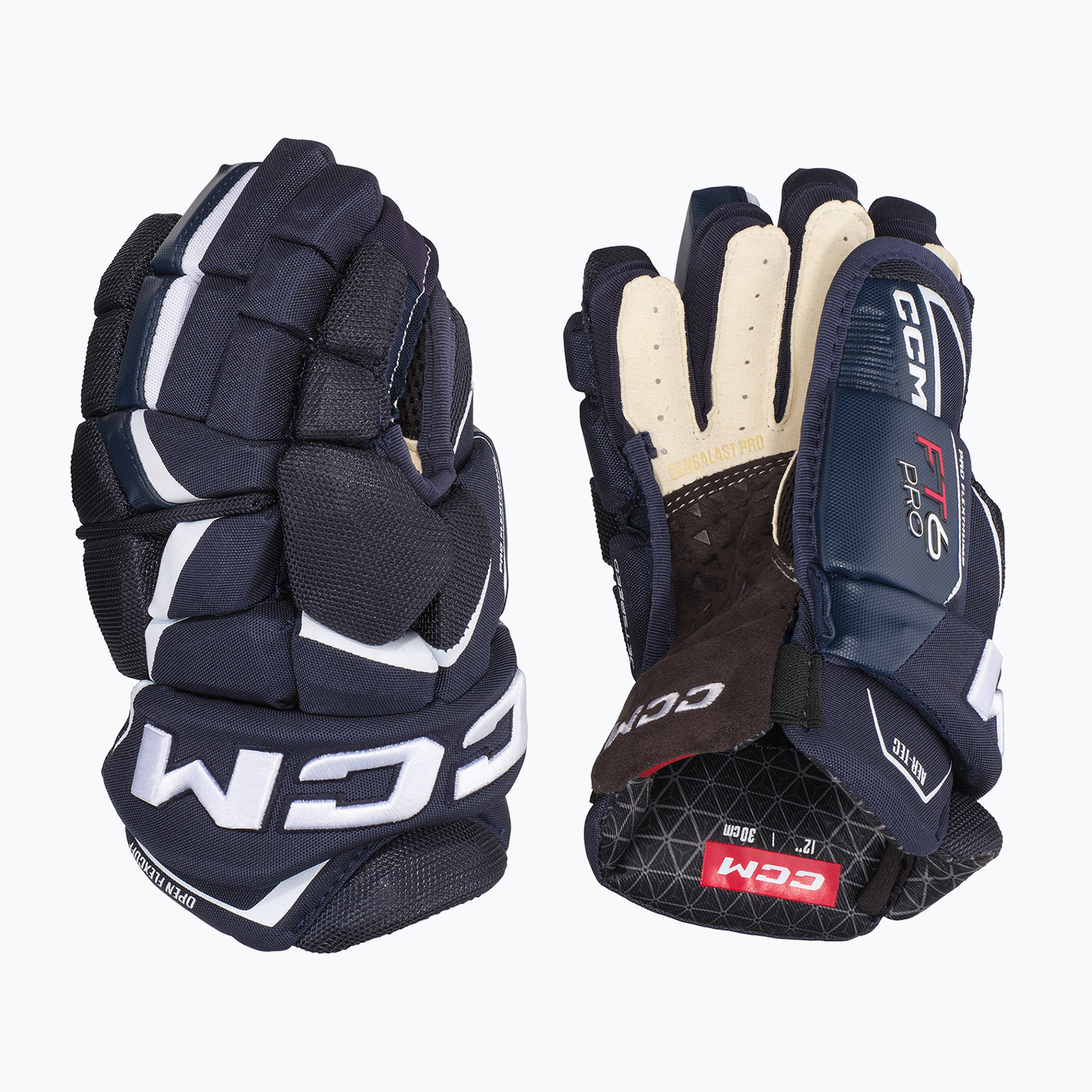 CCM JetSpeed FT6 Pro SR navy/white hockey gloves (14'')