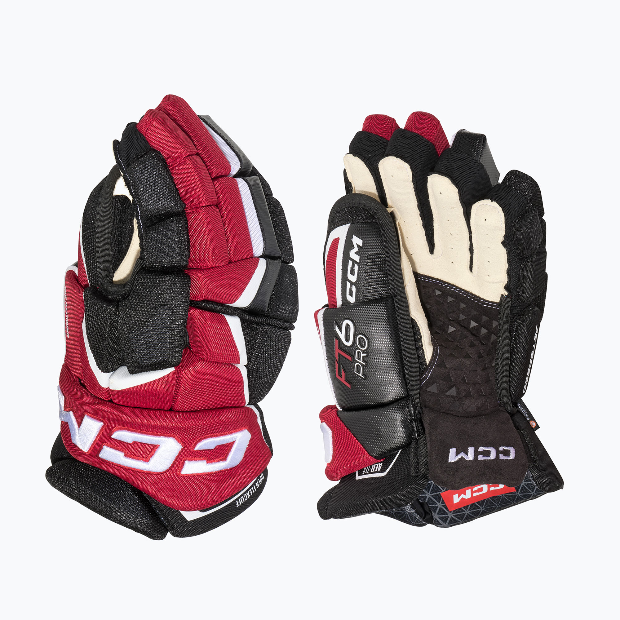 Детски хокейни ръкавици CCM JetSpeed FT6 Pro JR black/red/white