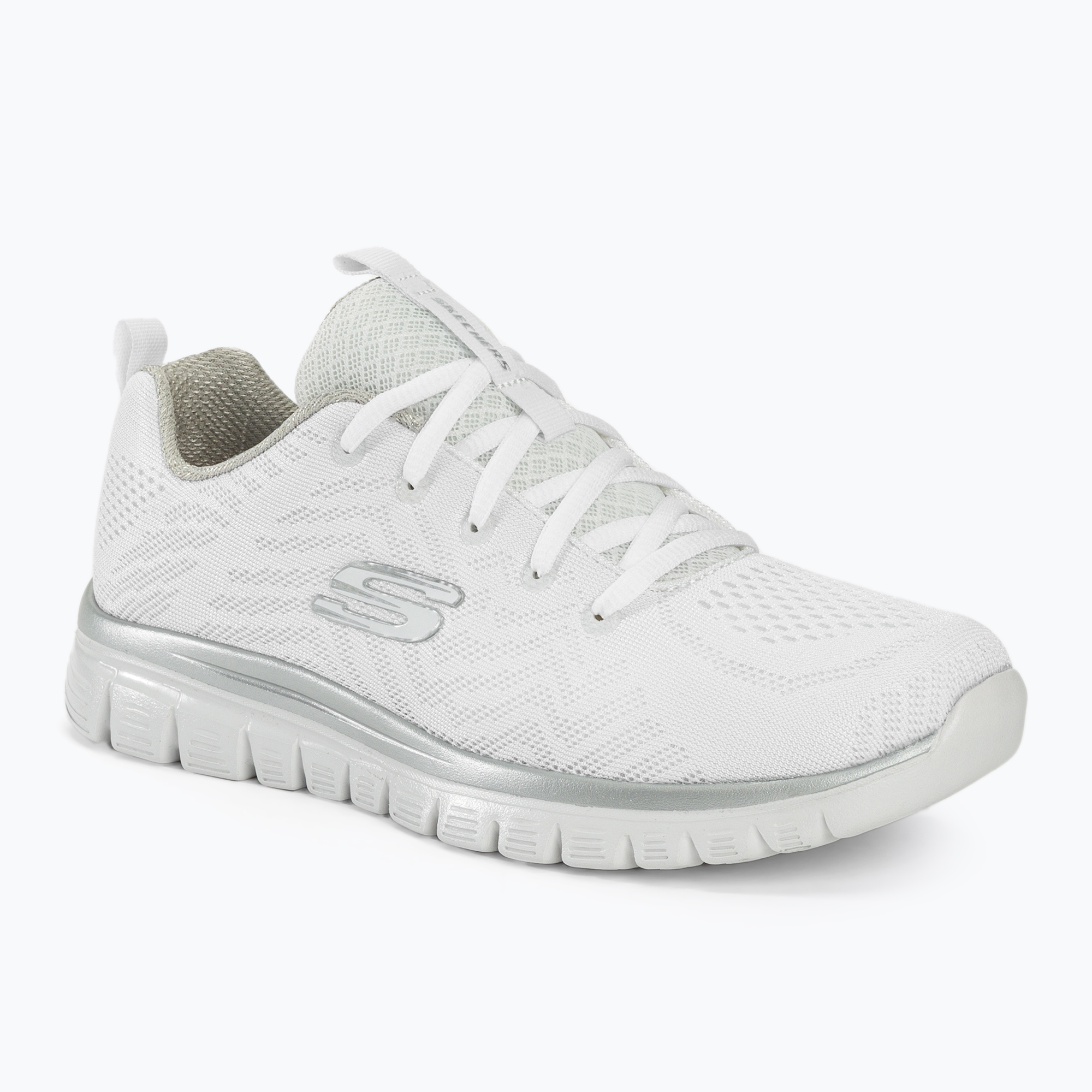 Buty damskie SKECHERS Graceful Get Connected white/silver 