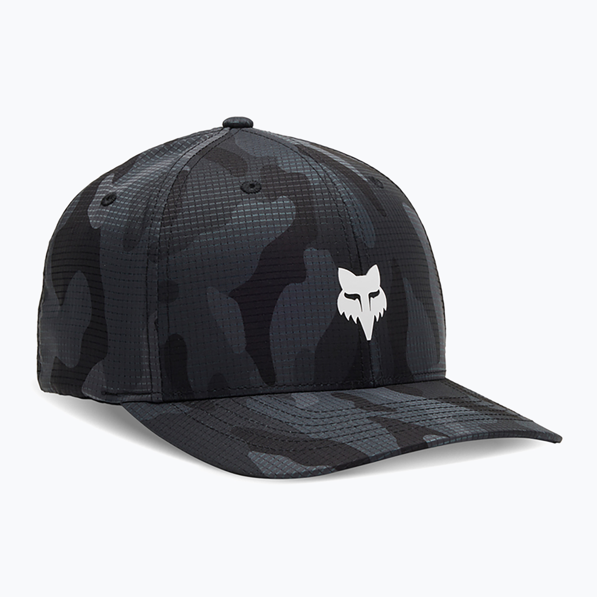 Cappello da baseball Fox Racing Fox Head Camo Tech Flexfit nero camo da uomo (L-XL) (Fox Head Camo Tech Flexfit 31623_247)