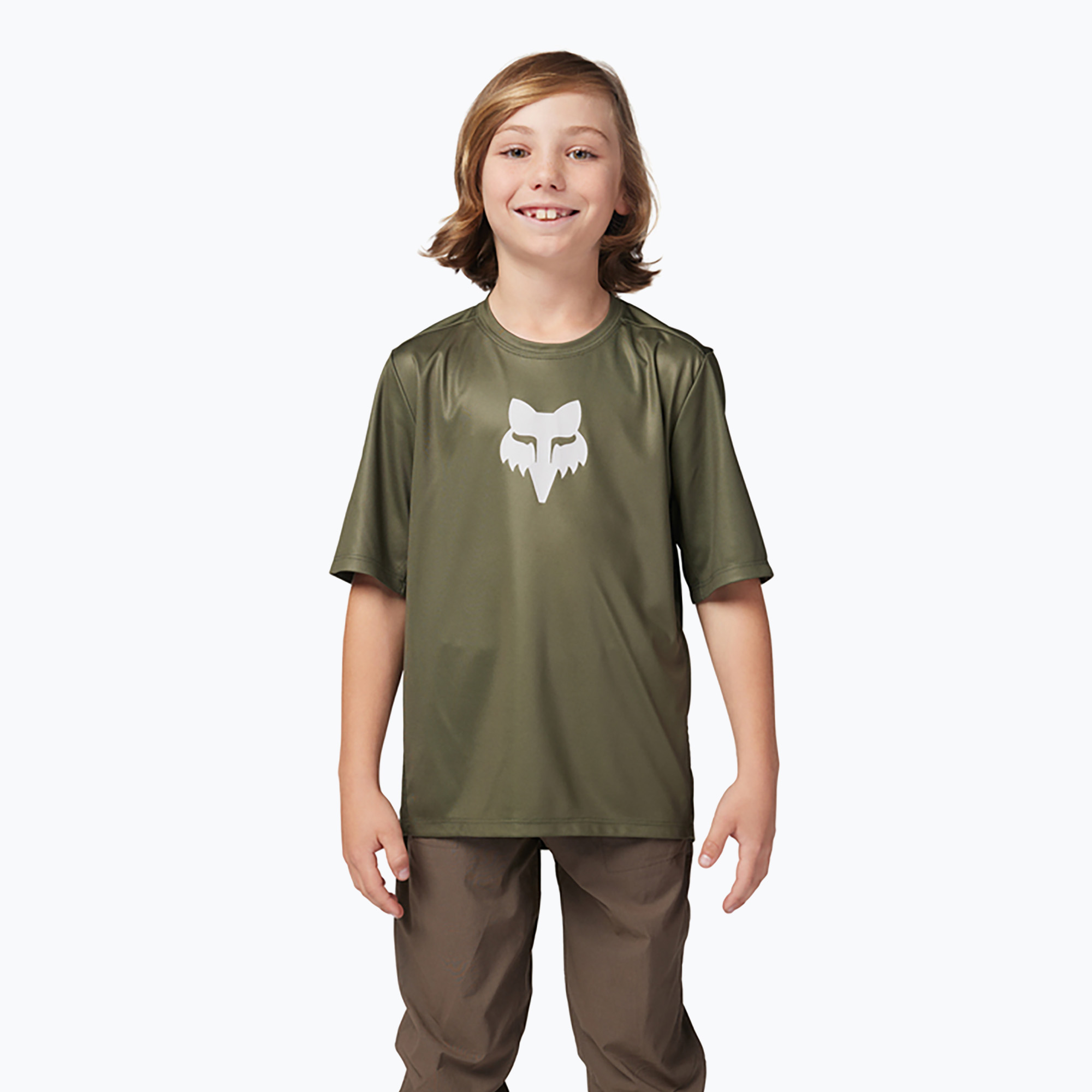 Gyerek kerékpáros póló Fox Racing Ranger olive green (Ranger 32652)