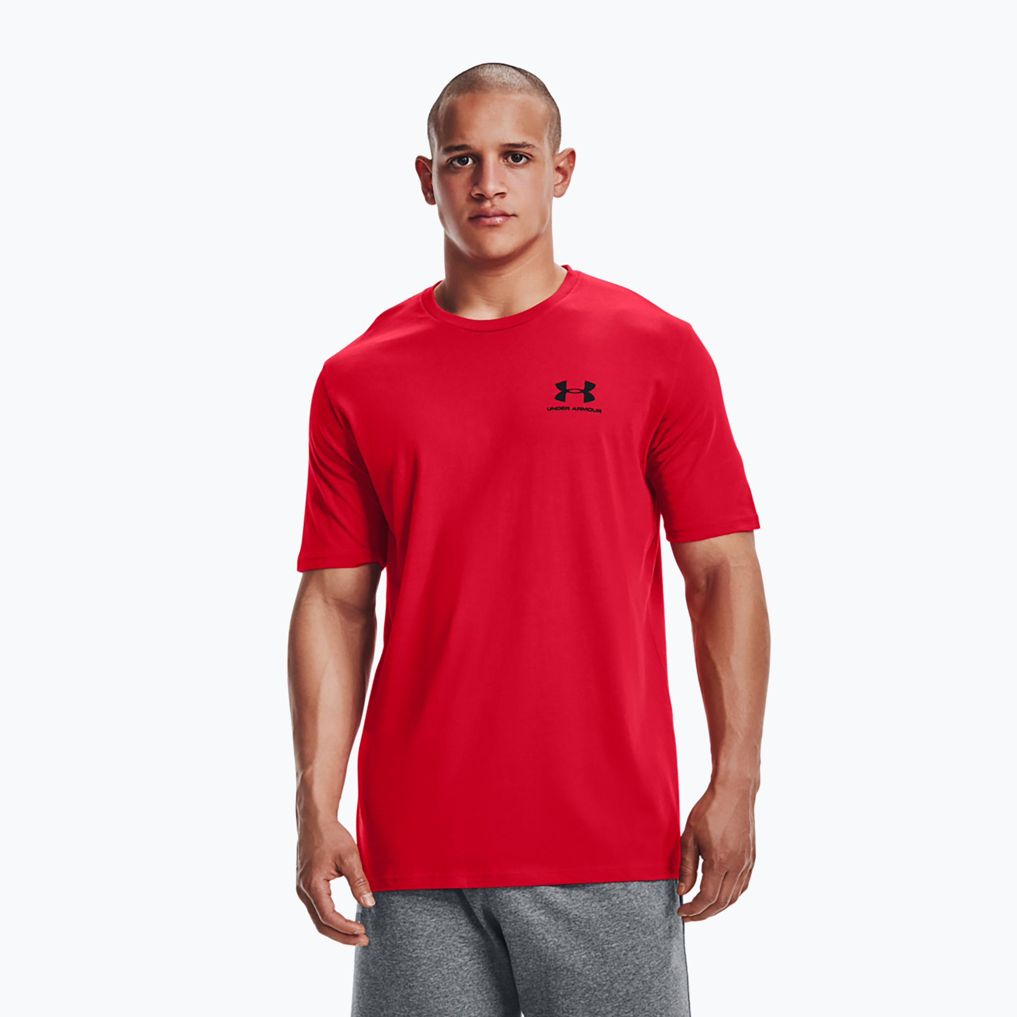 Koszulka męska Under Armour Sportstyle Left Chest red/black 