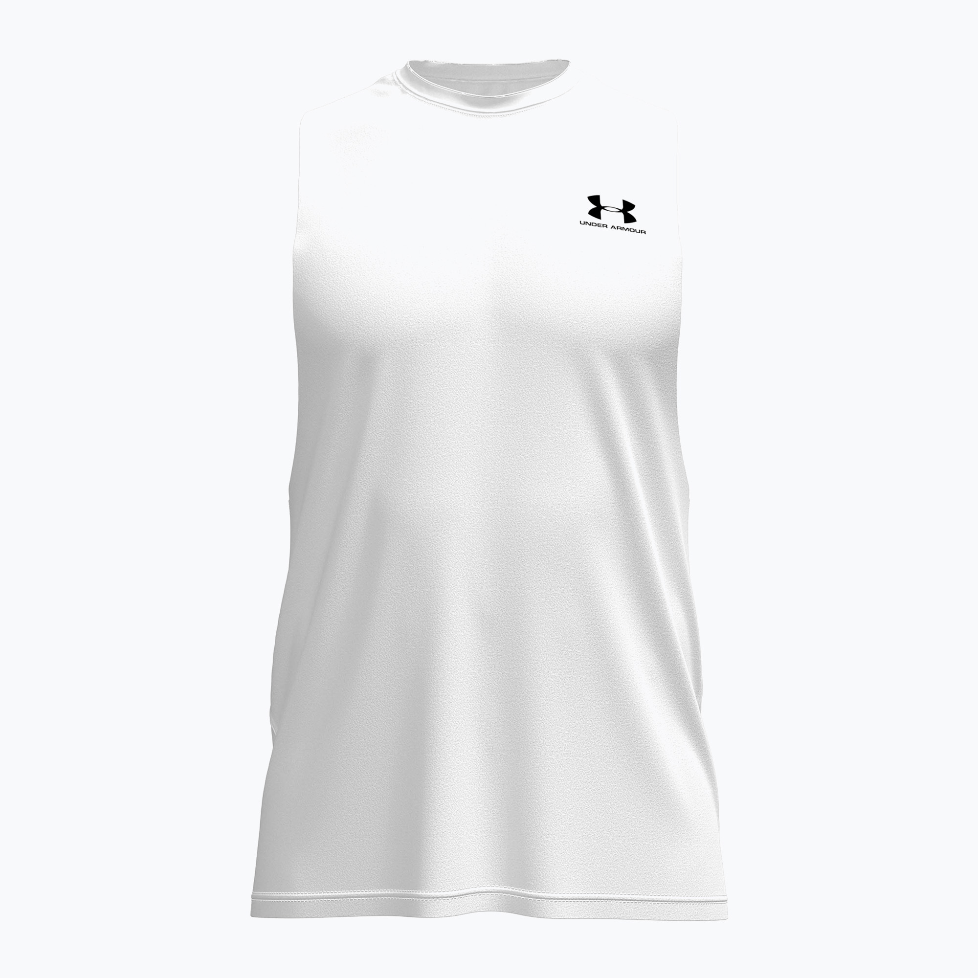Мъжка тренировъчна тениска Under Armour Left Chest Cut Off Tank white/black
