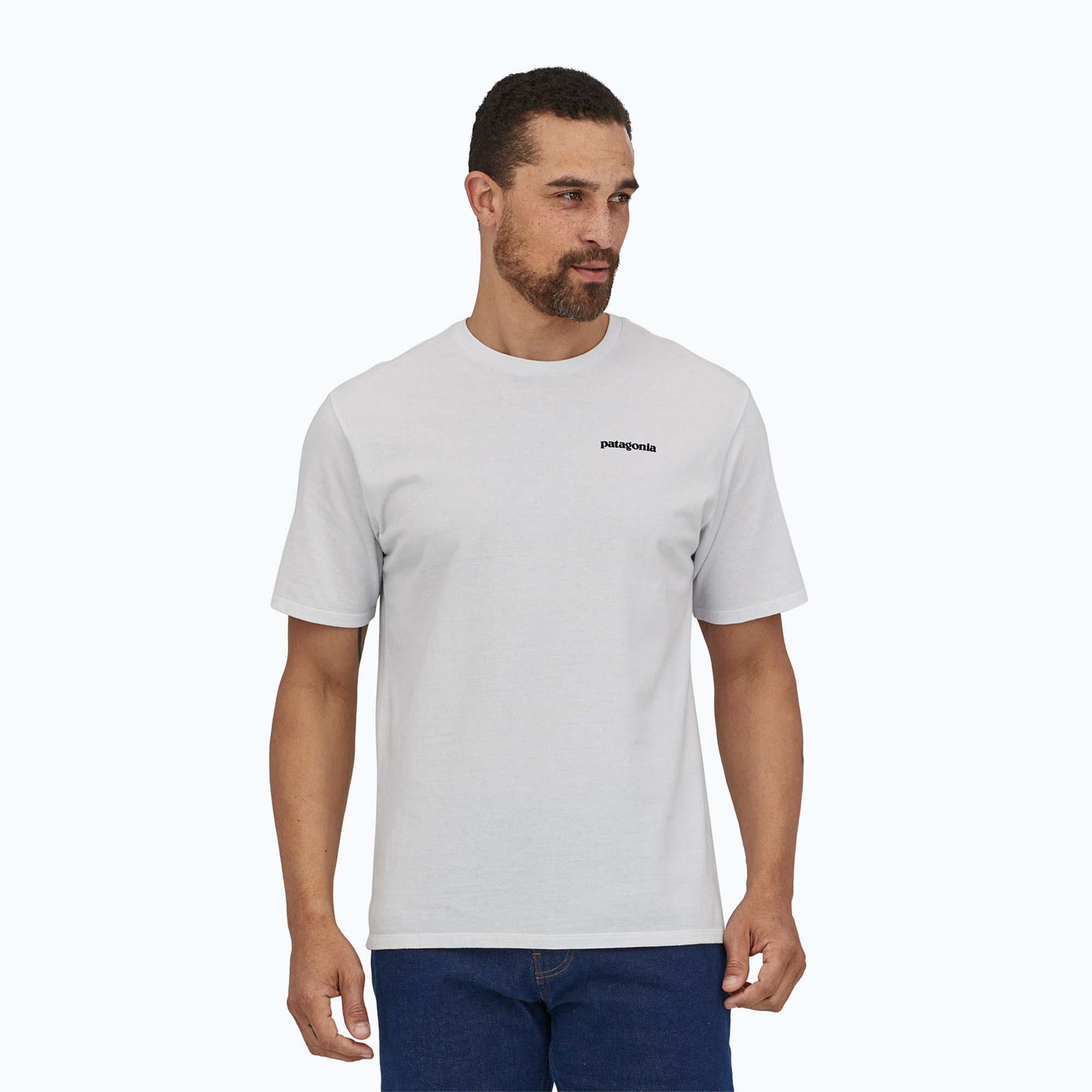 Koszulka męska Patagonia P-6 Logo Responsibili-Tee white 