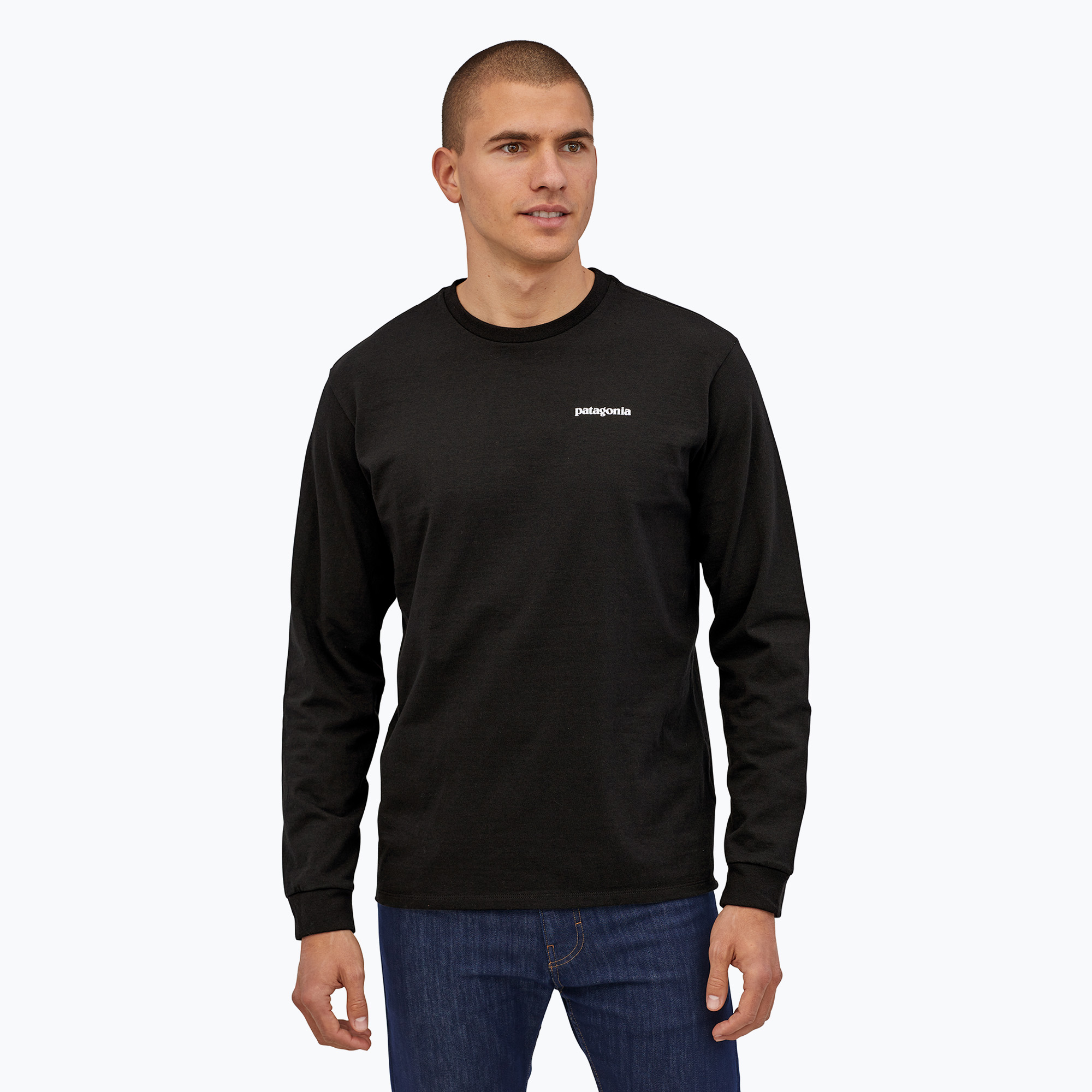 Longsleeve męski Patagonia P-6 Logo Responsibili black 