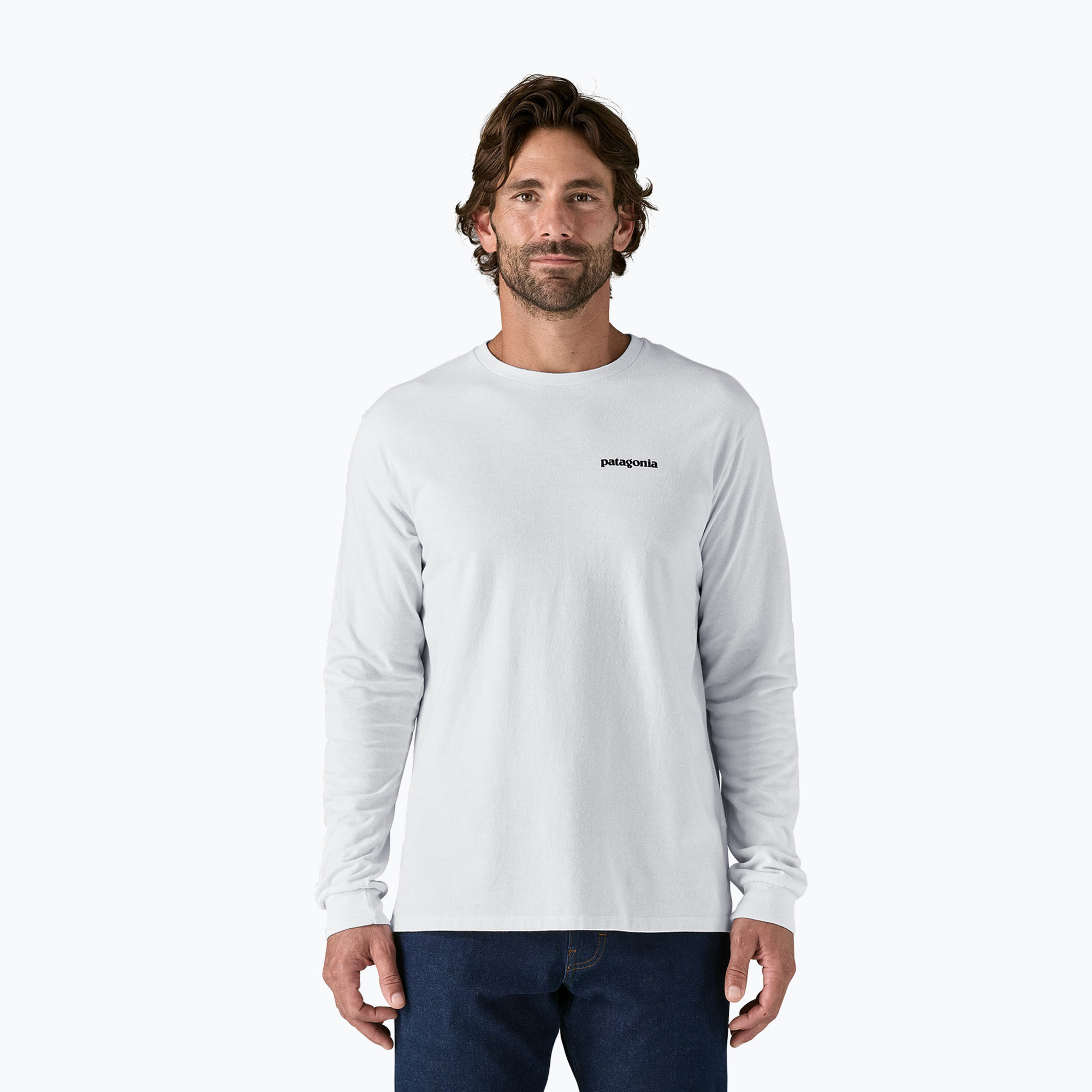 Longsleeve męski Patagonia P-6 Logo Responsibili white 