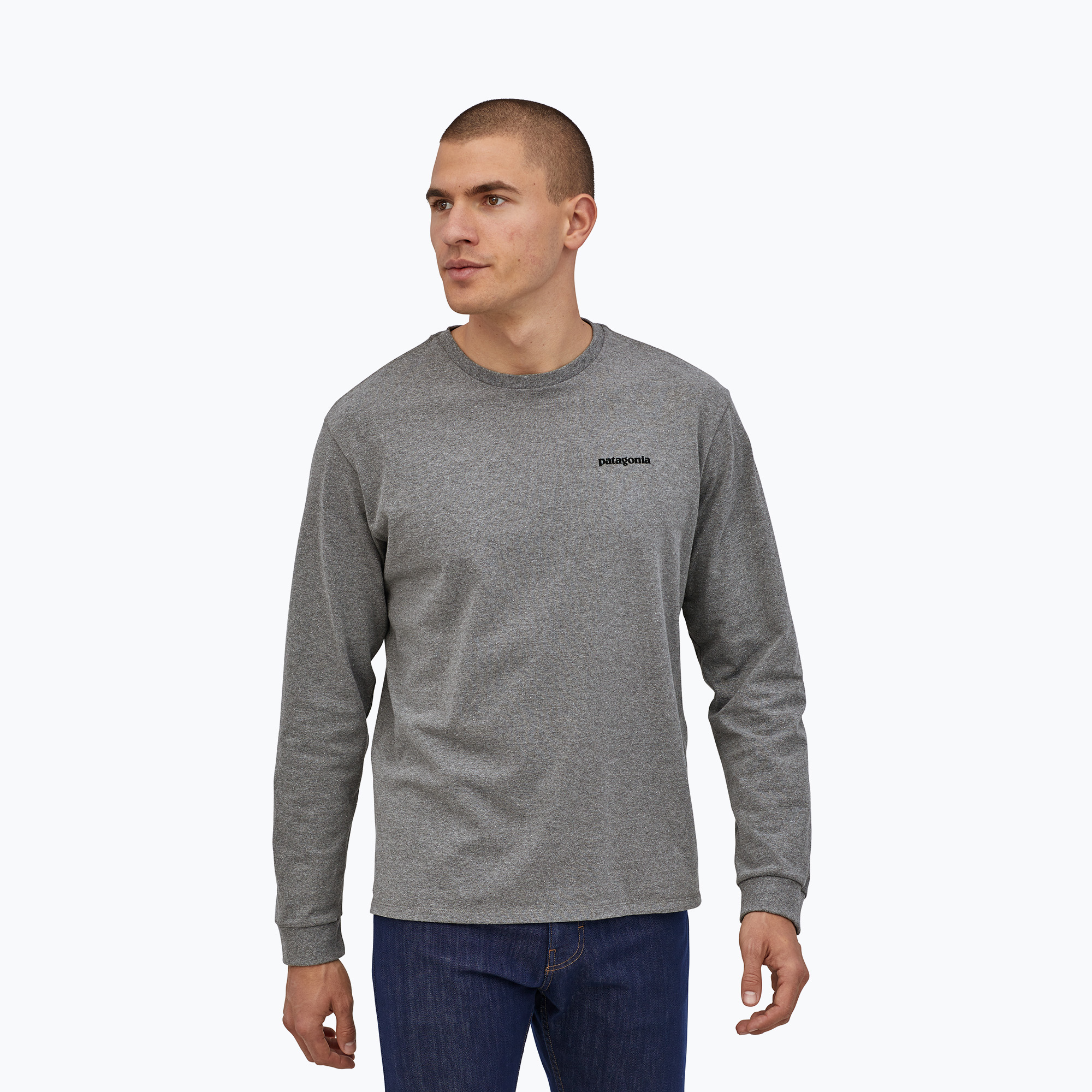 Longsleeve męski Patagonia P-6 Logo Responsibili gravel heather 