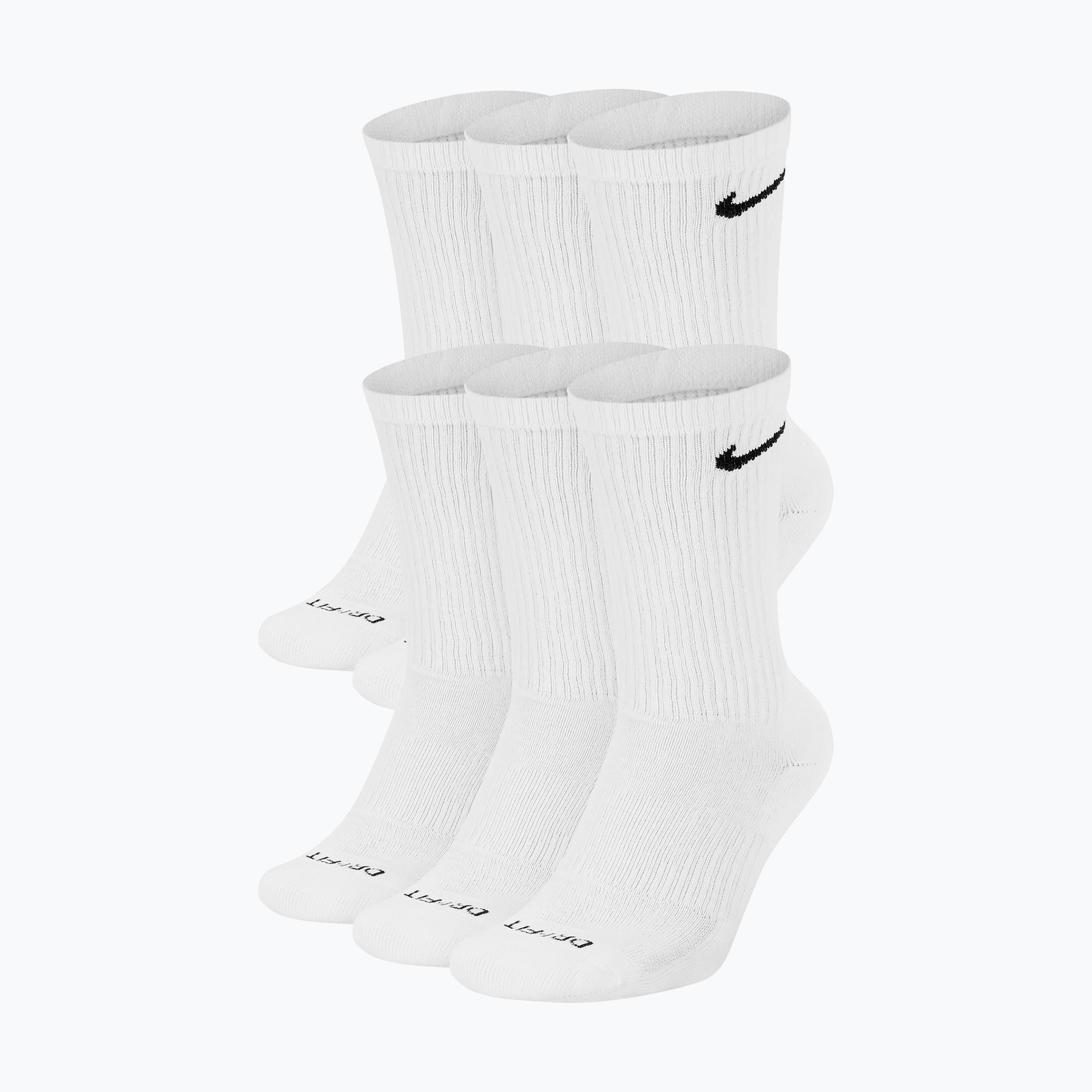 Férfi zokni Nike Everyday Plus Cushioned Crew 6 pairs white/black (Everyday Plus Cushioned Crew SX6897-100)