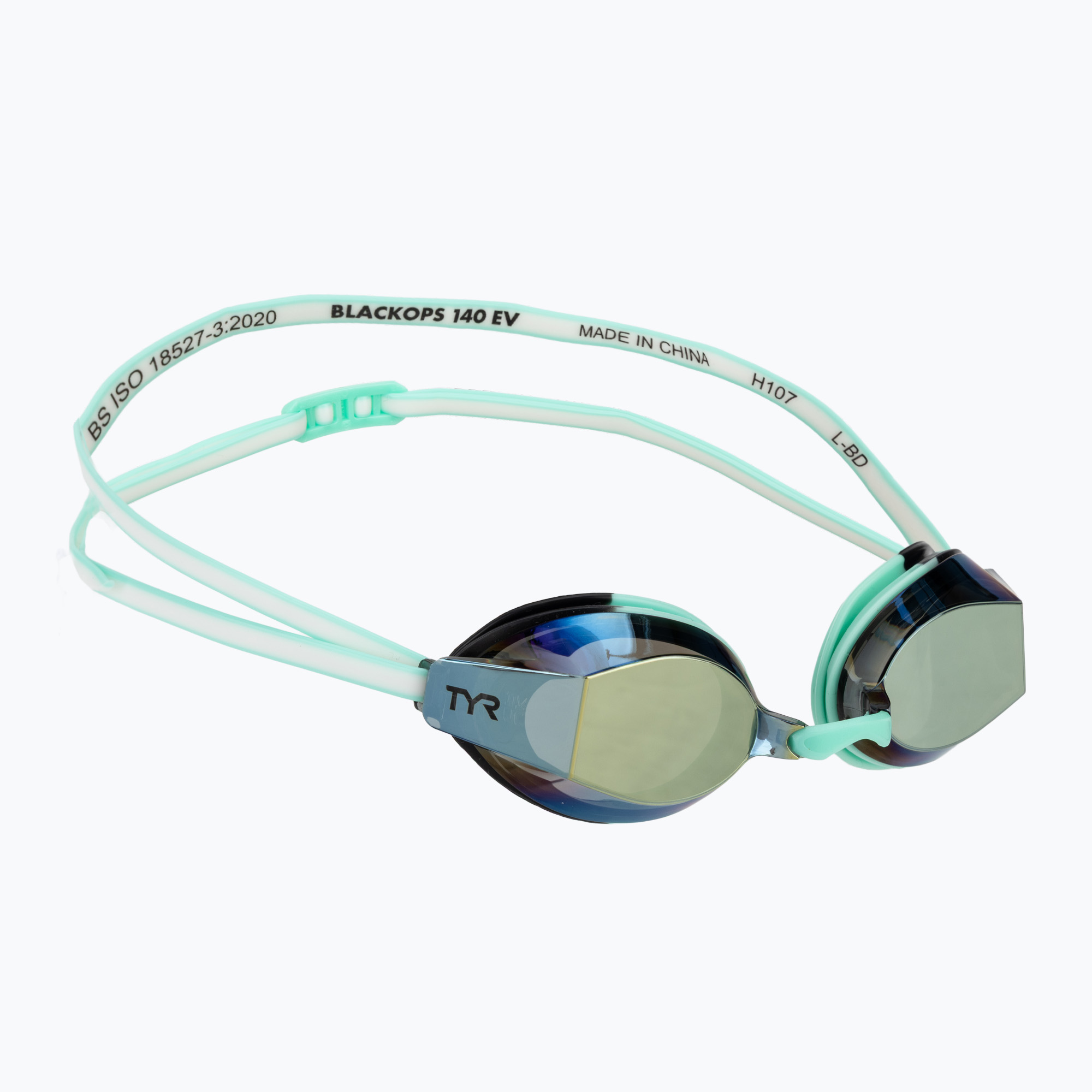 Dámske plavecké okuliare TYR Blackops 140 Ev Racing Mirrored gold/ mint/ white