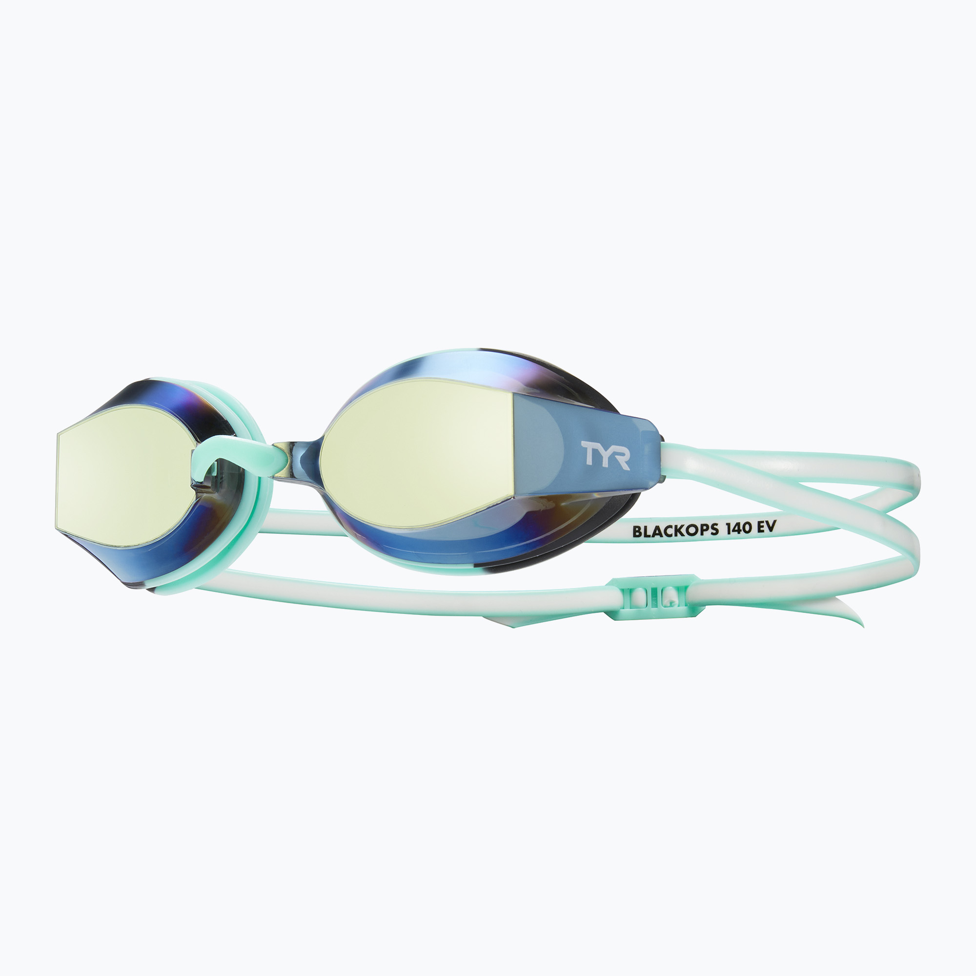Okulary do pływania damskie TYR Blackops 140 Ev Racing Mirrored gold/ mint/ white 