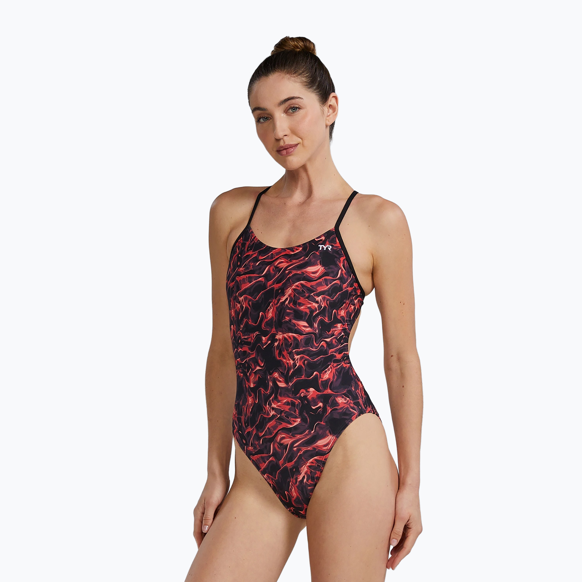 Costume intero da donna TYR Durafast Elite Energy Cutoutfit rosso (38) (Durafast Elite Energia Cutoutfit CENE7A_610)
