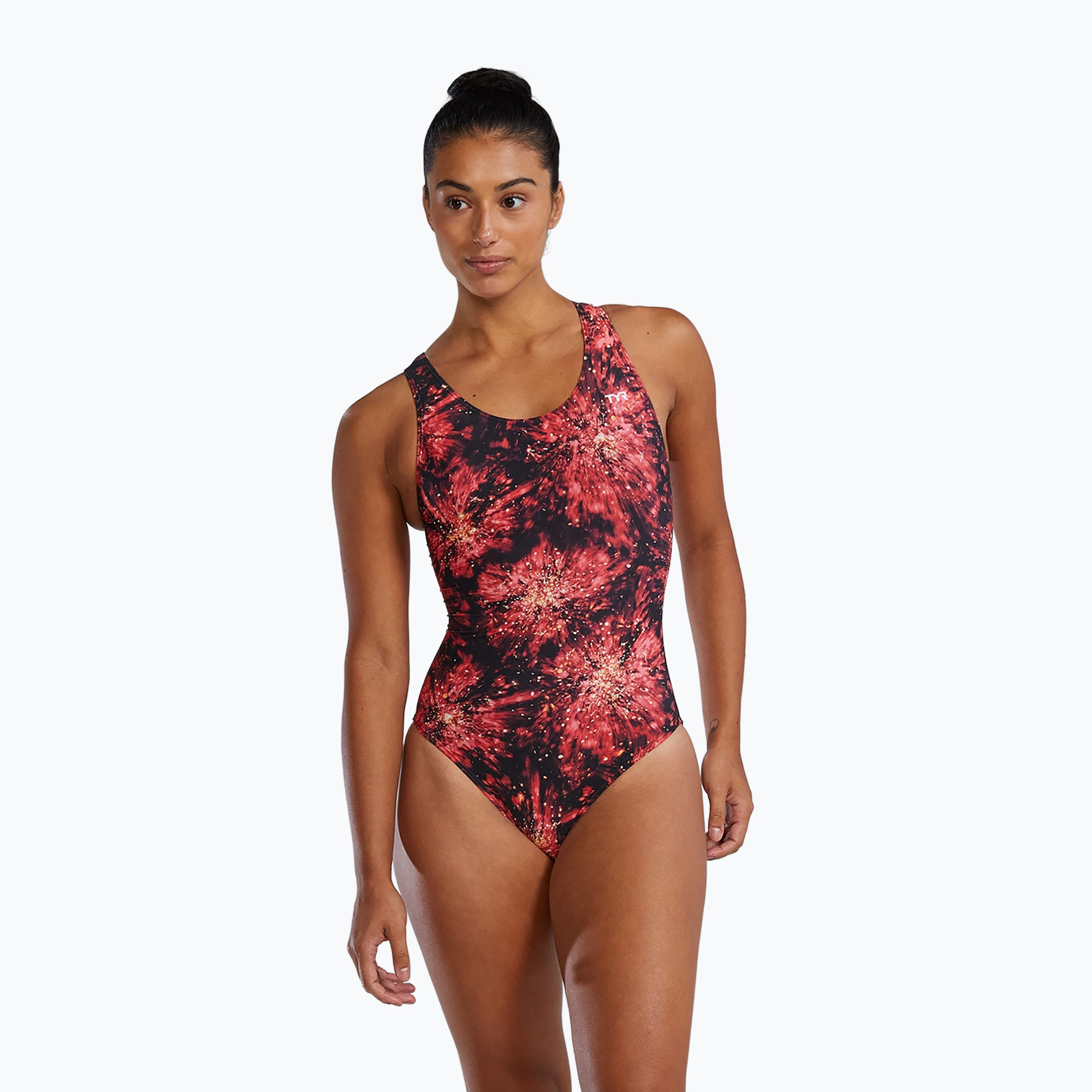 Дамски бански костюм от една част TYR Durafast Elite Radiant Flare Maxfit red