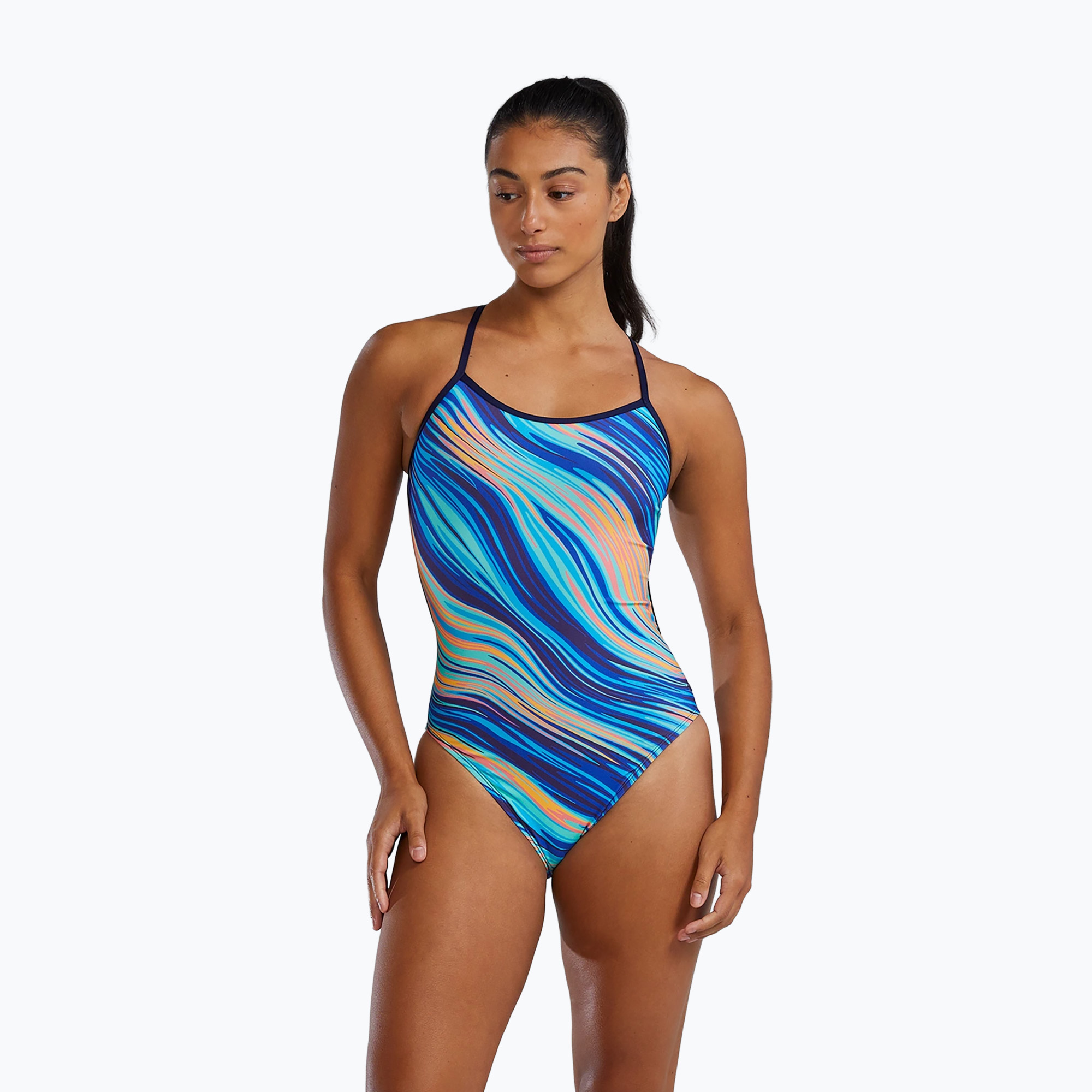 Costume intero donna TYR Durafast Elite Riptidal Trinityfit verde acqua/arancio (34) (Durafast Elite Riptidal Trinityfit P04072_435)