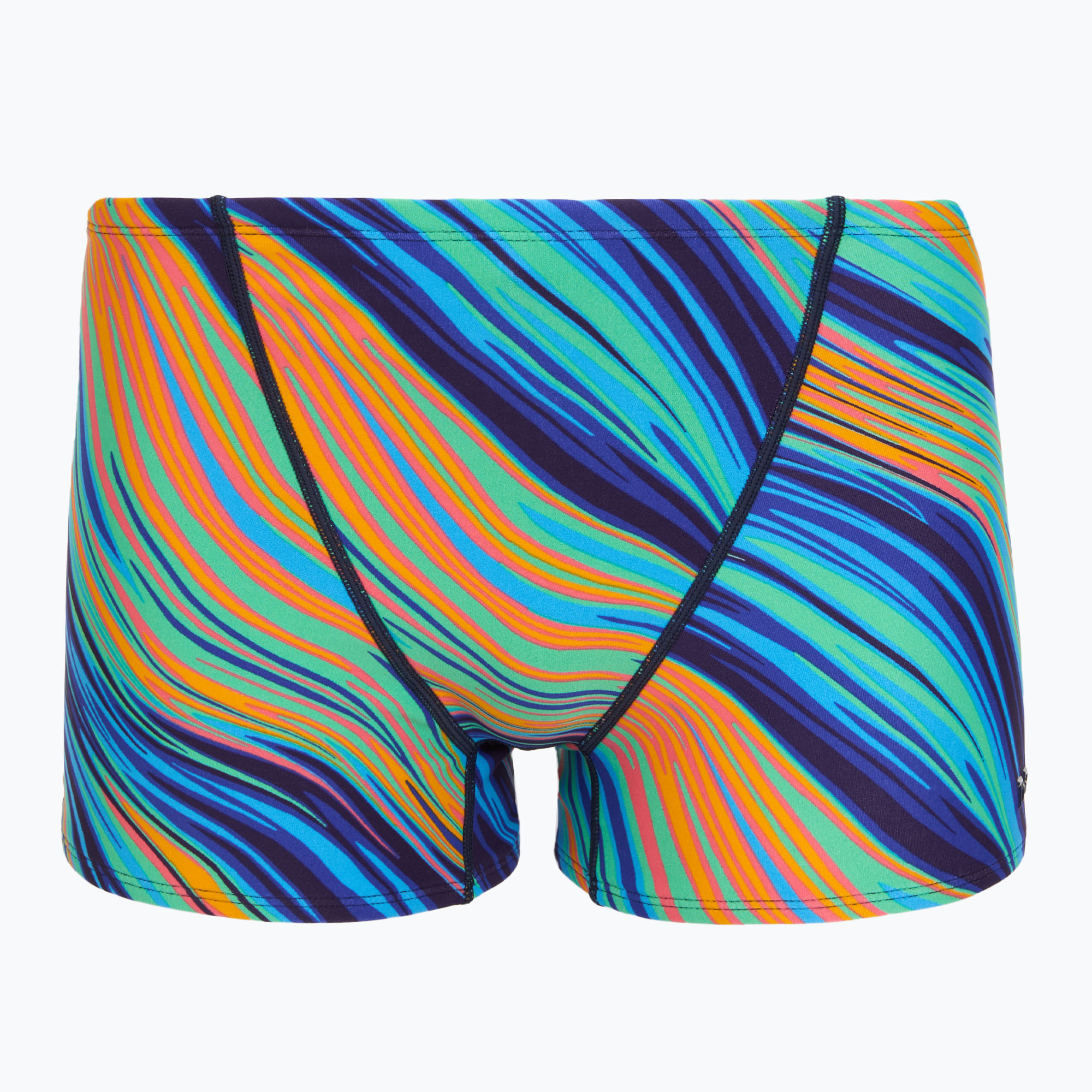 Men's swimming boxers TYR Durafast Elite Riptidal Square Leg teal/orange (30)