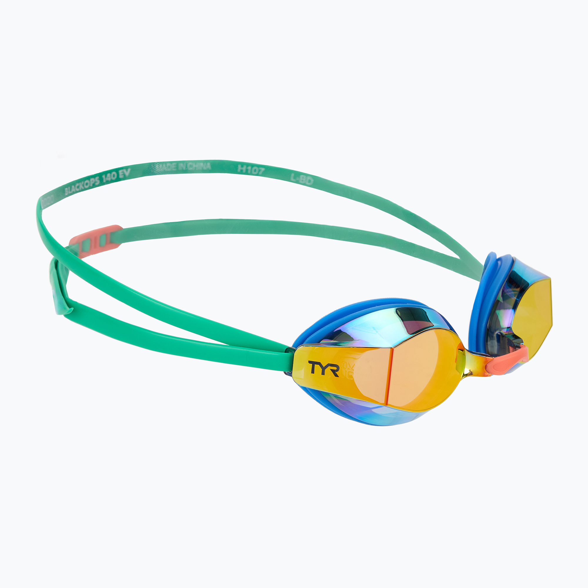 Okulary do pływania TYR Blackops 140 Ev Racing Mirrored blue/green 