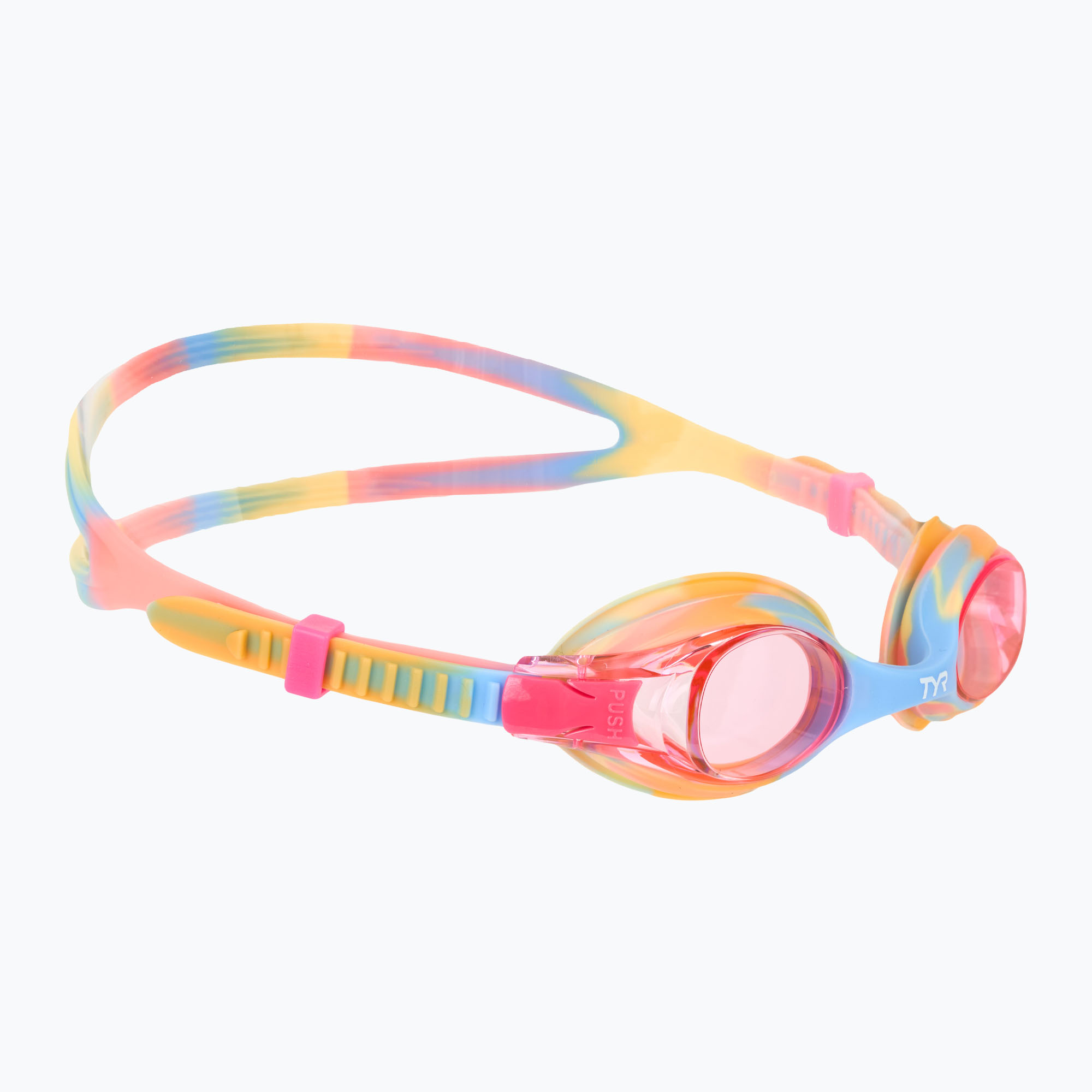 Детски очила за плуване TYR Swimple Tie Dye Non-Mirrored pink/orange/yellow