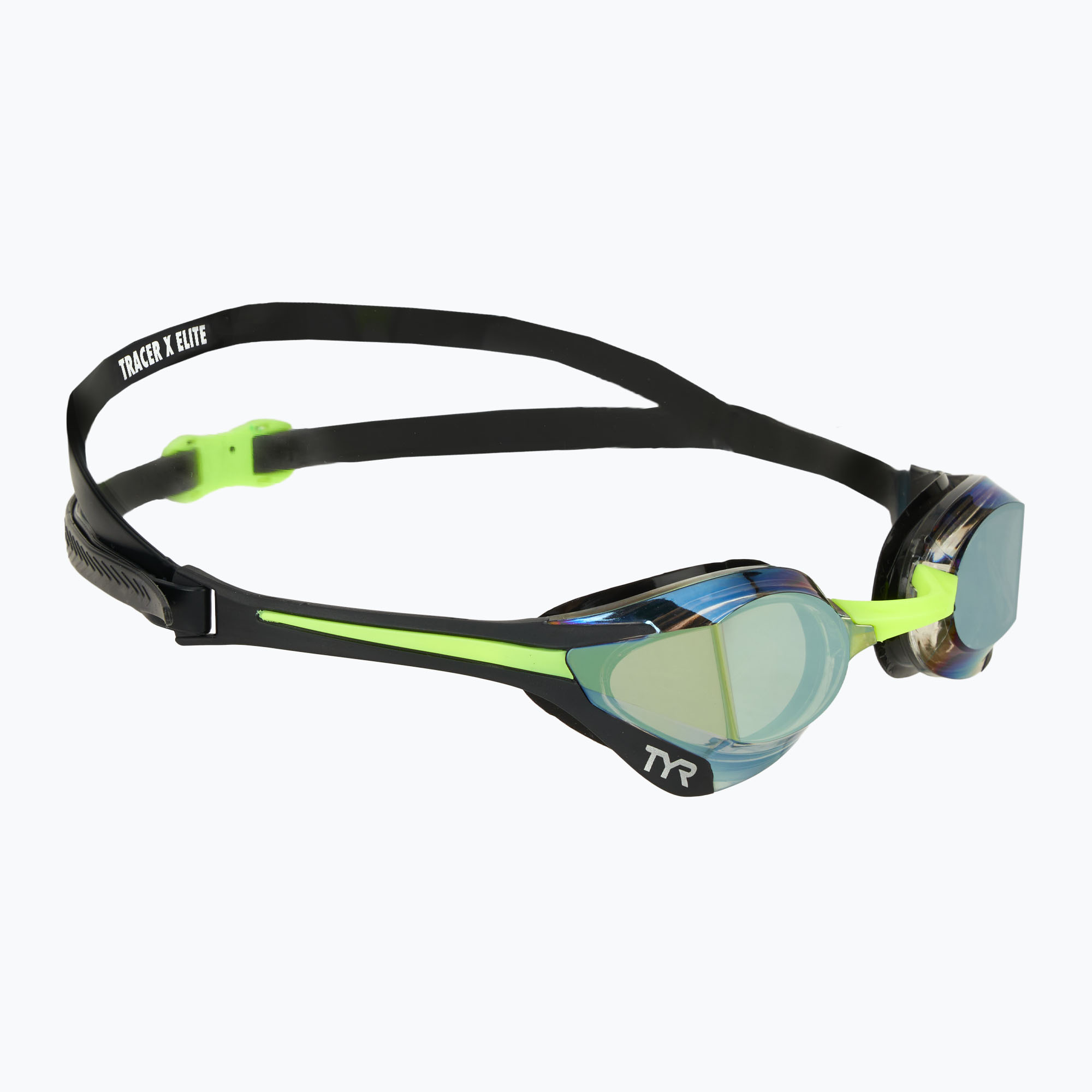 Okulary do pływania TYR Tracer-X Elite Racing Mirrored black/lime 