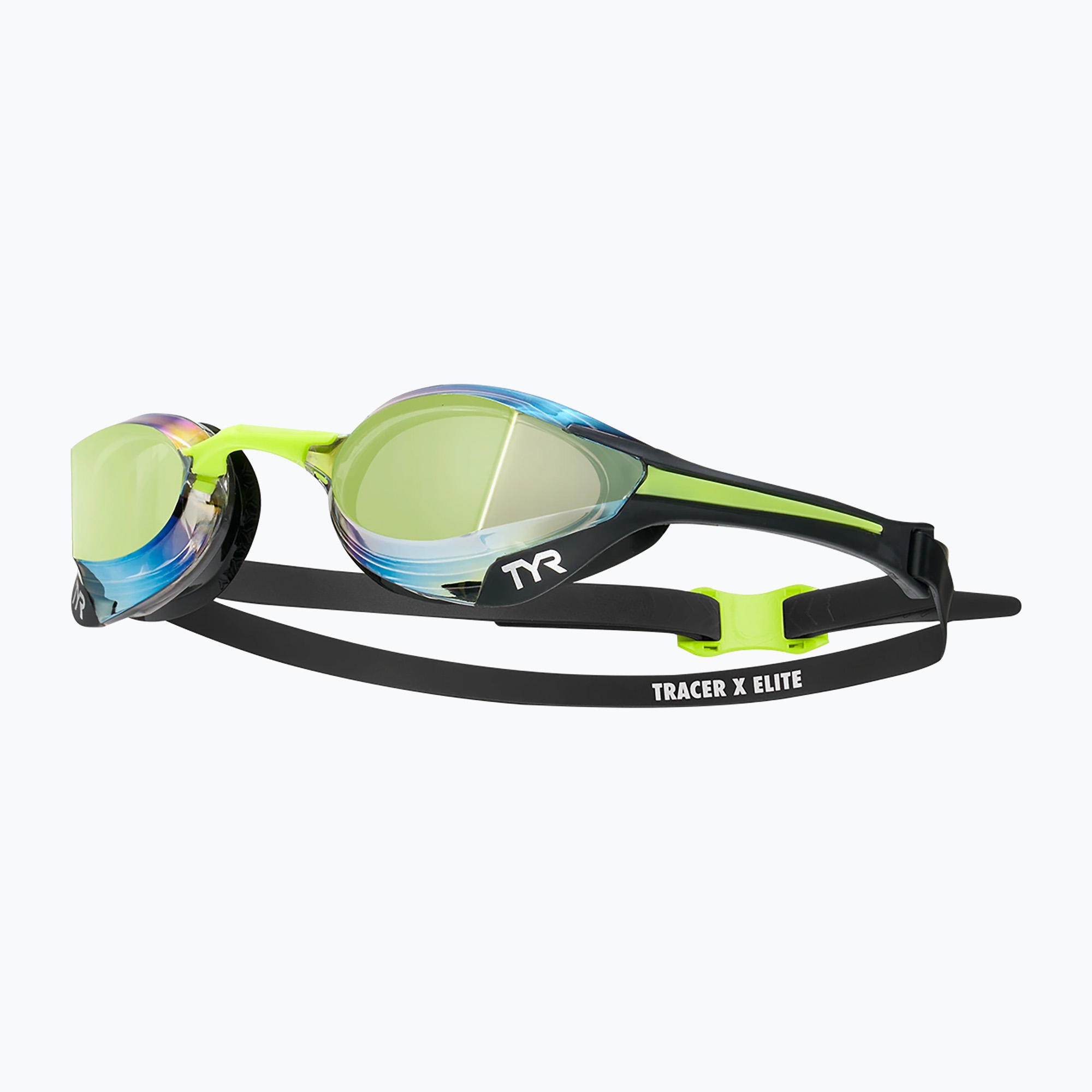Okulary do pływania TYR Tracer-X Elite Racing Mirrored black/lime 